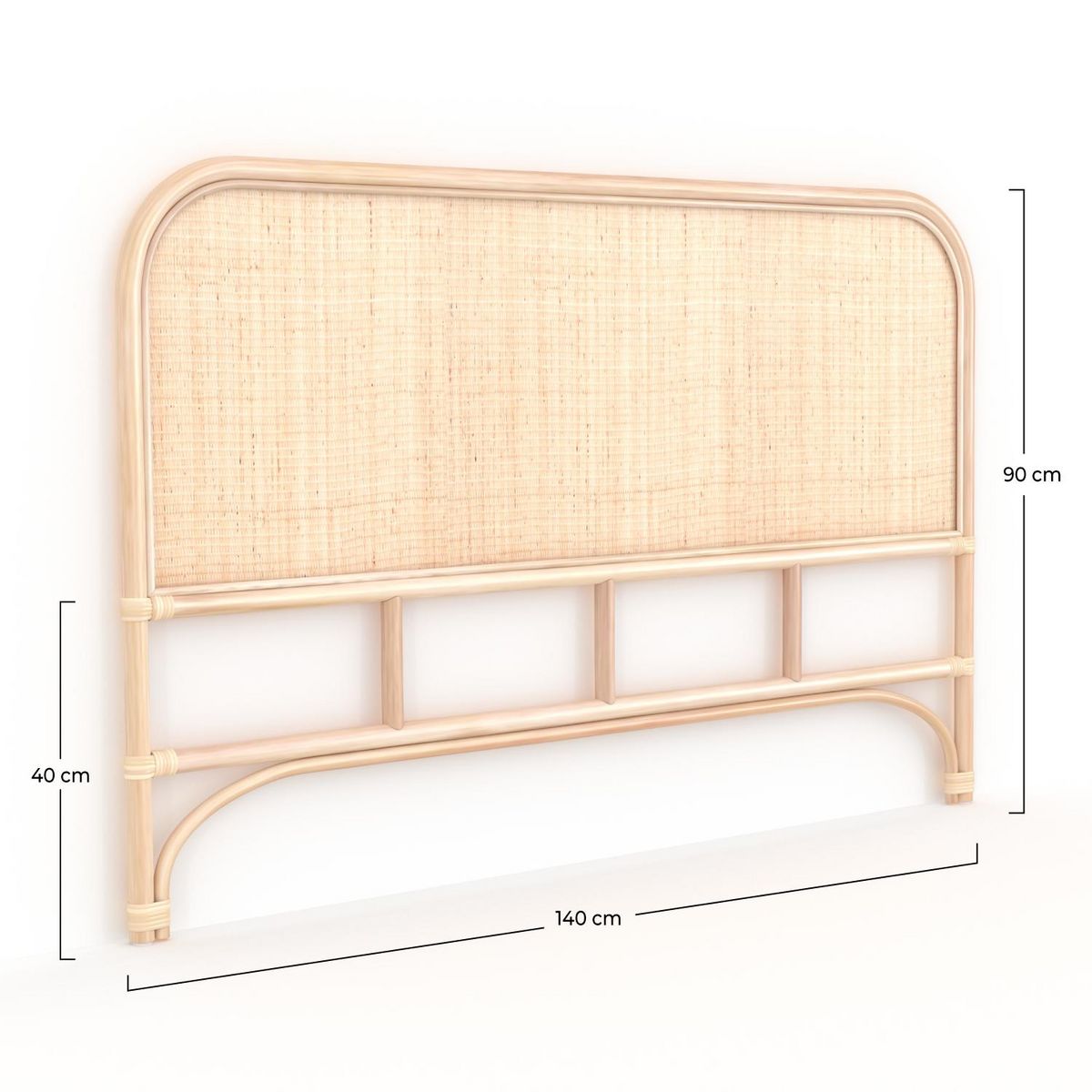 Rendez vous déco Tête de lit 140 cm en rotin naturel - Grace