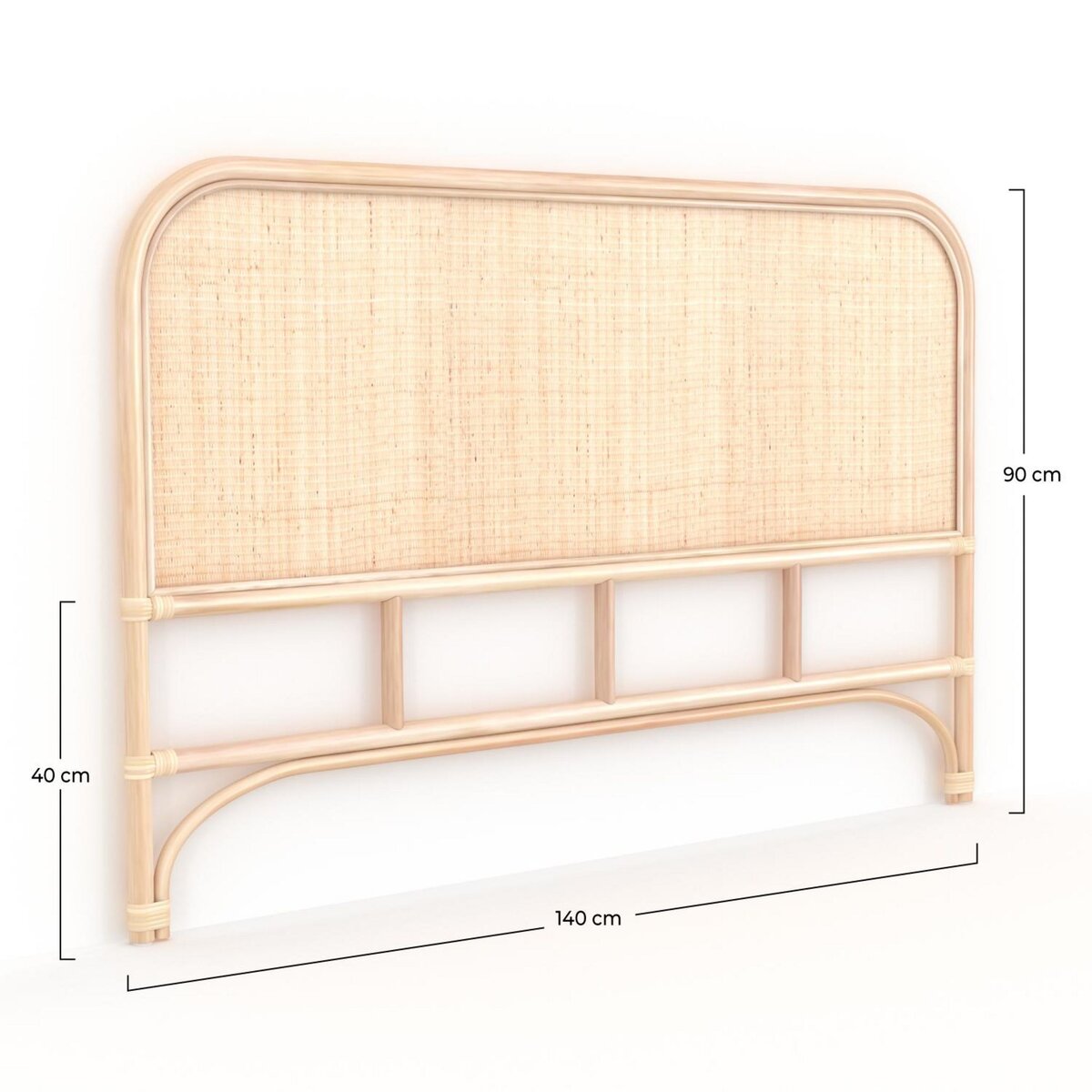 Rendez vous déco Tête de lit 140 cm en rotin naturel - Grace