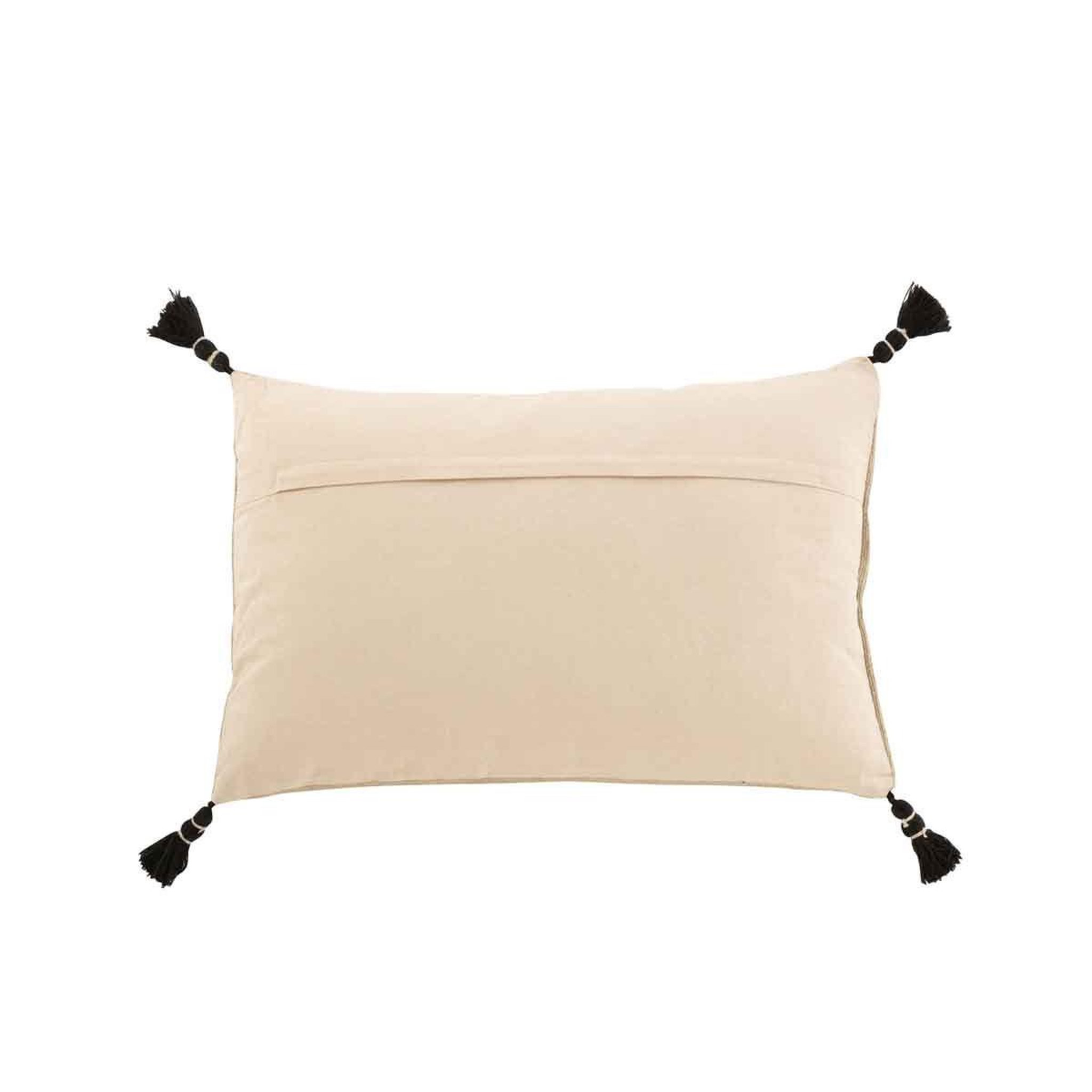 Voir la diapositive 2 : J-LINE Coussin déco  forme graphique  40x60cm gris