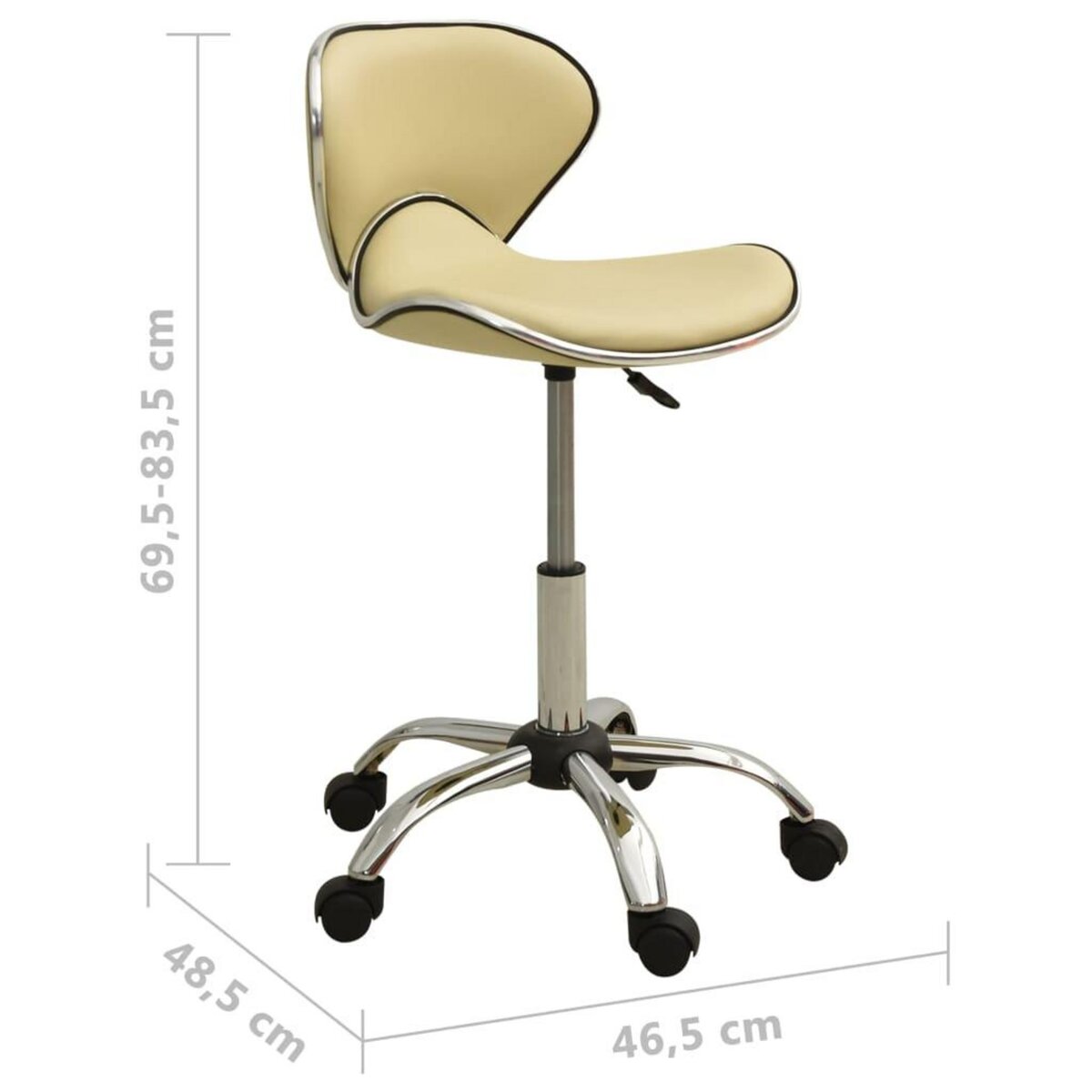 VIDAXL Chaise de bureau Creme Similicuir