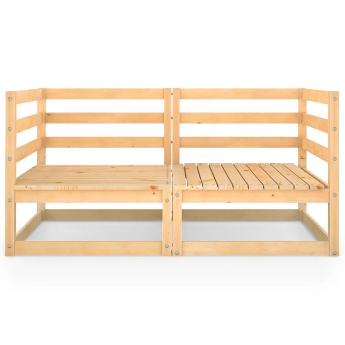 VIDAXL Canape a 2 places de jardin Bois de pin solide
