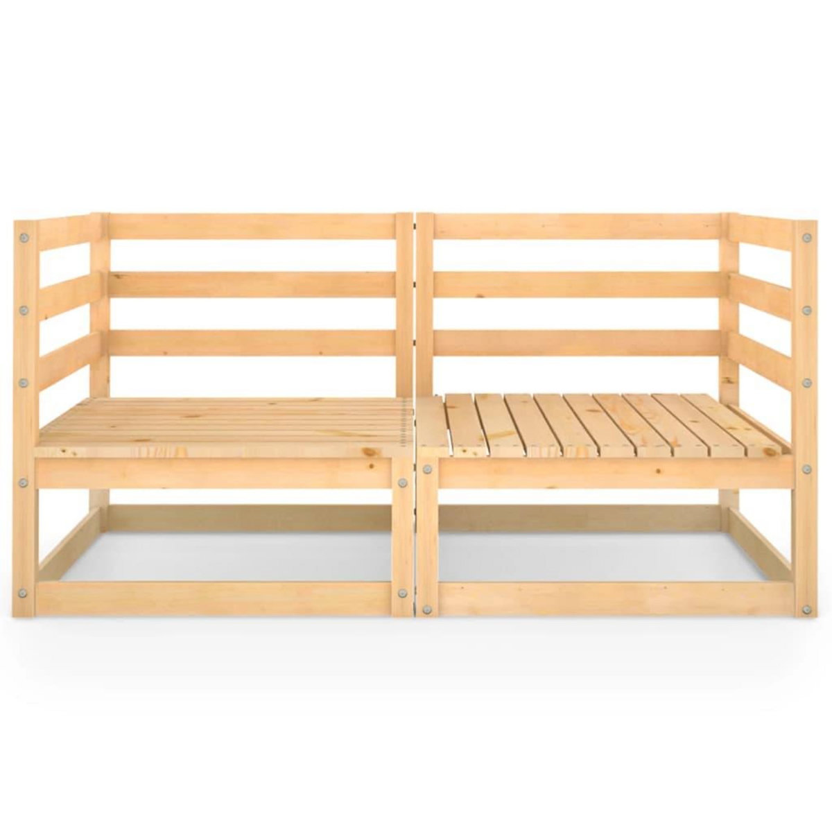VIDAXL Canape a 2 places de jardin Bois de pin solide