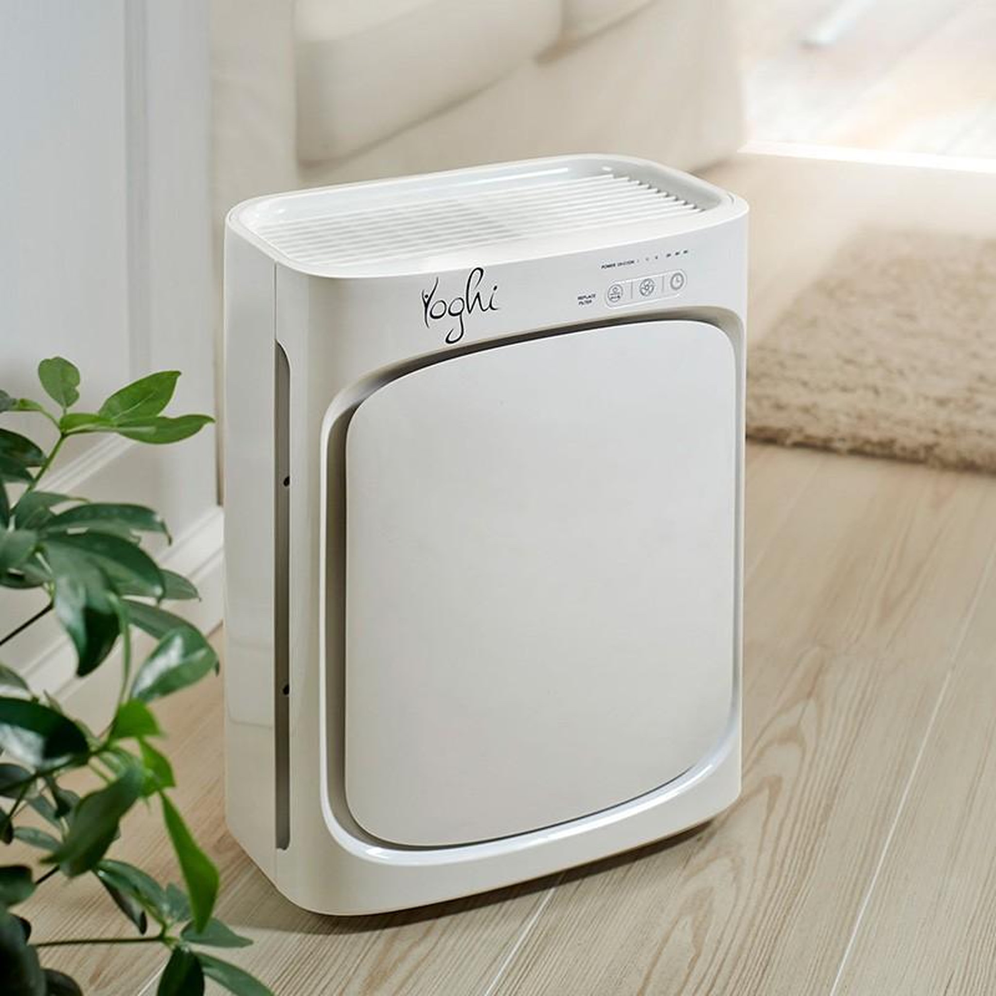 Voir la diapositive 3 : YOGHI Yoghi - Purificateur D'air 40m2 - 55w - Filtre Hepa - Lampe Uv-c - Fonction Arrêt Automatique - 3 Vitesses - Contrôle Tactile