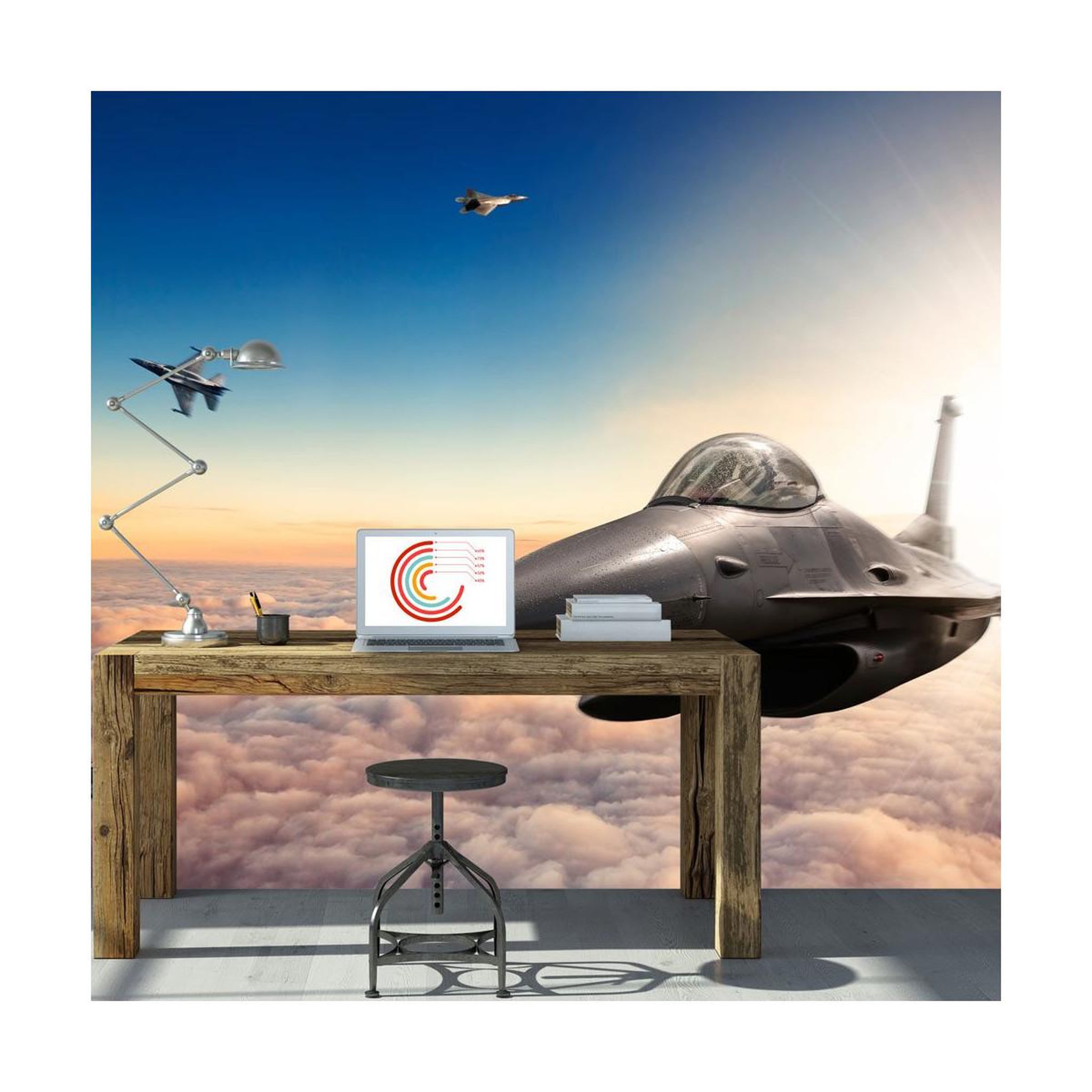 Paris Prix Papier peint  f16 fighter jets. Coloris disponibles : Multicolore
