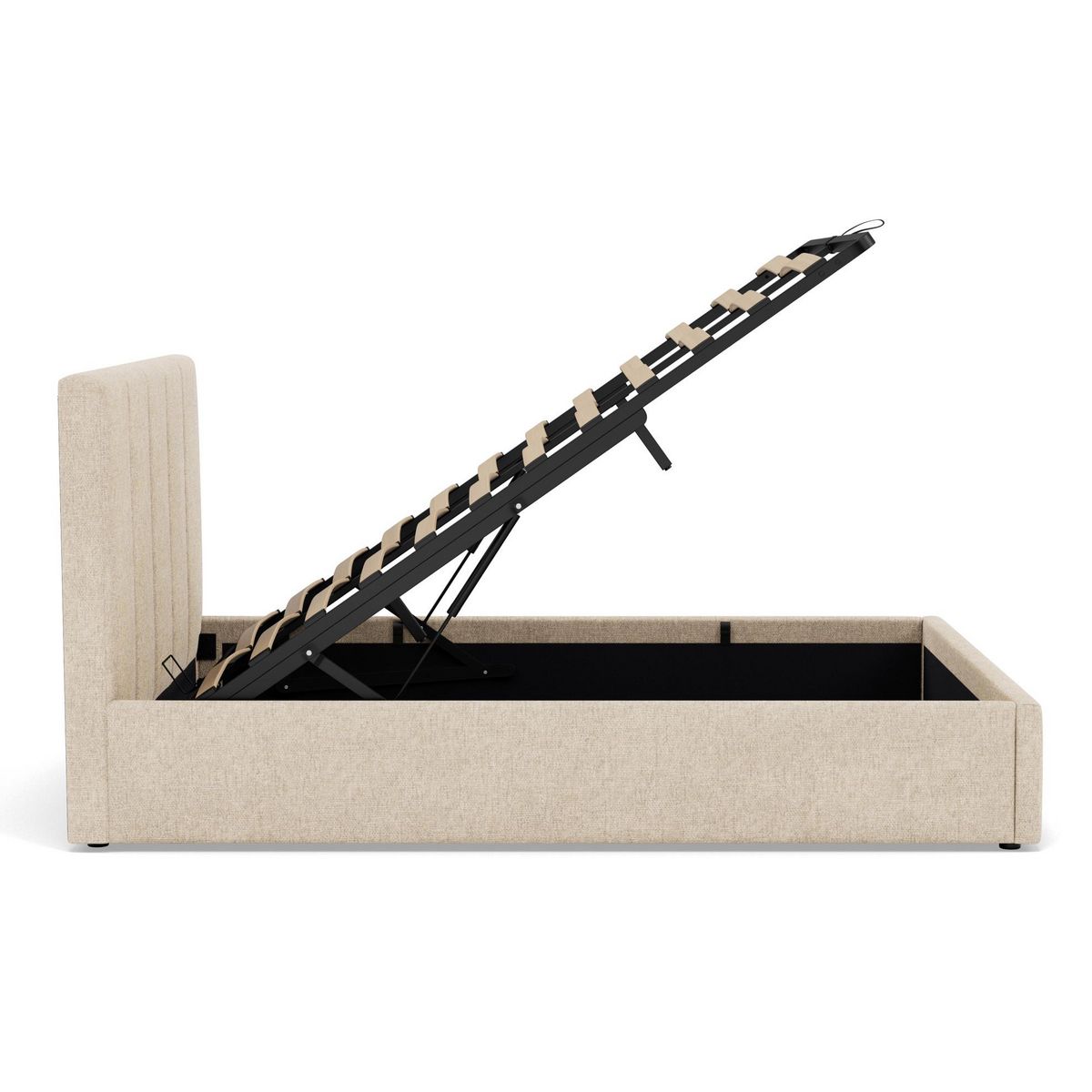 BEST MOBILIER Beanie - lit coffre - 160x200 cm - en velours - sommier inclus