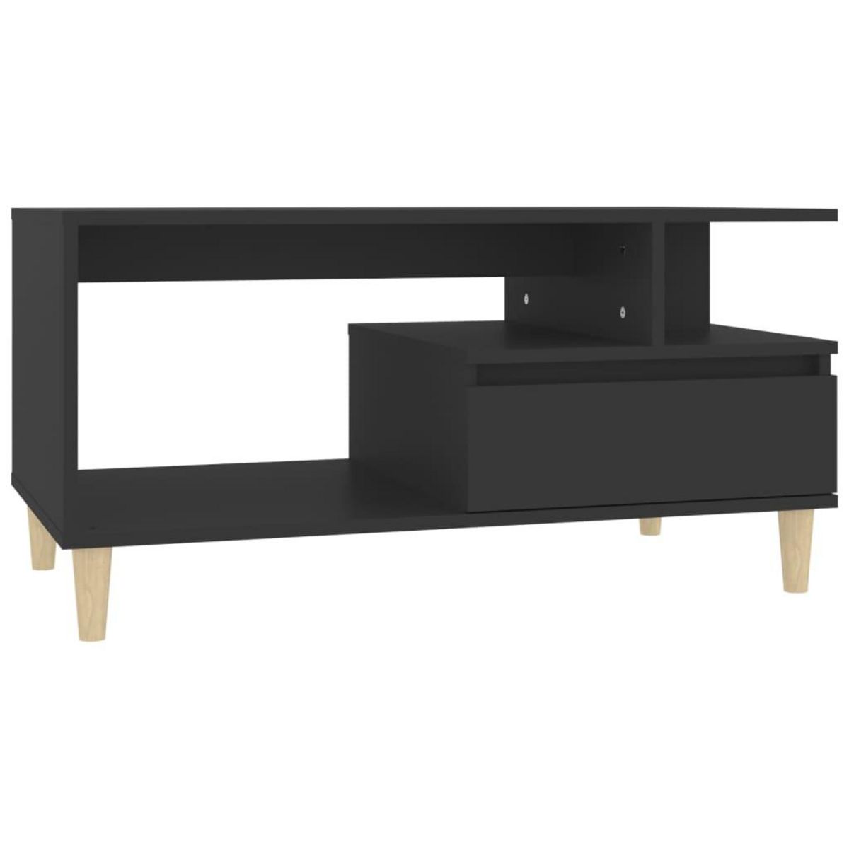 VIDAXL Table basse Noir 90x49x45 cm Bois d'ingenierie