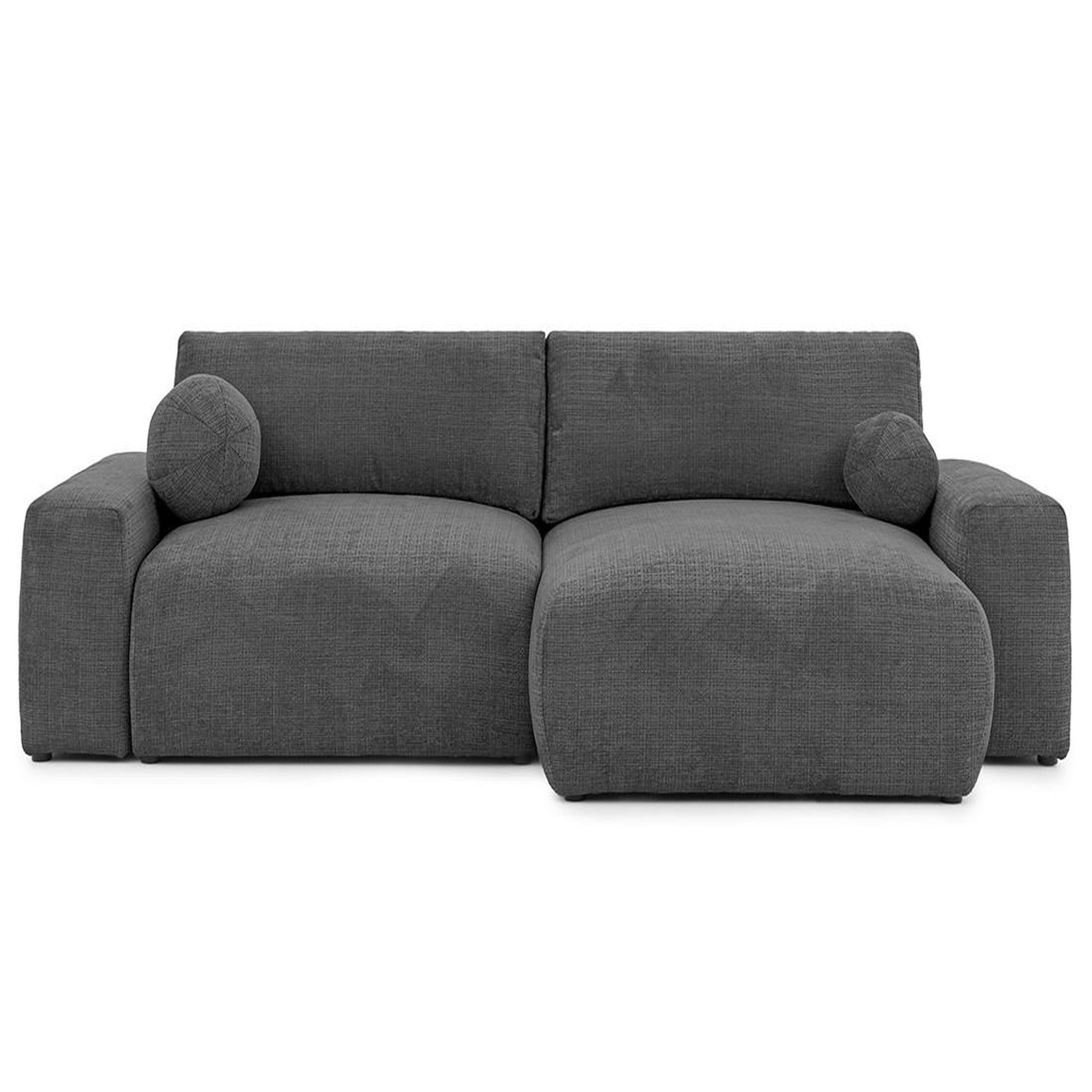 Voir la diapositive 1 : BEST MOBILIER Constance - canapé d'angle réversible 4 places convertible avec coffre en velours texturé