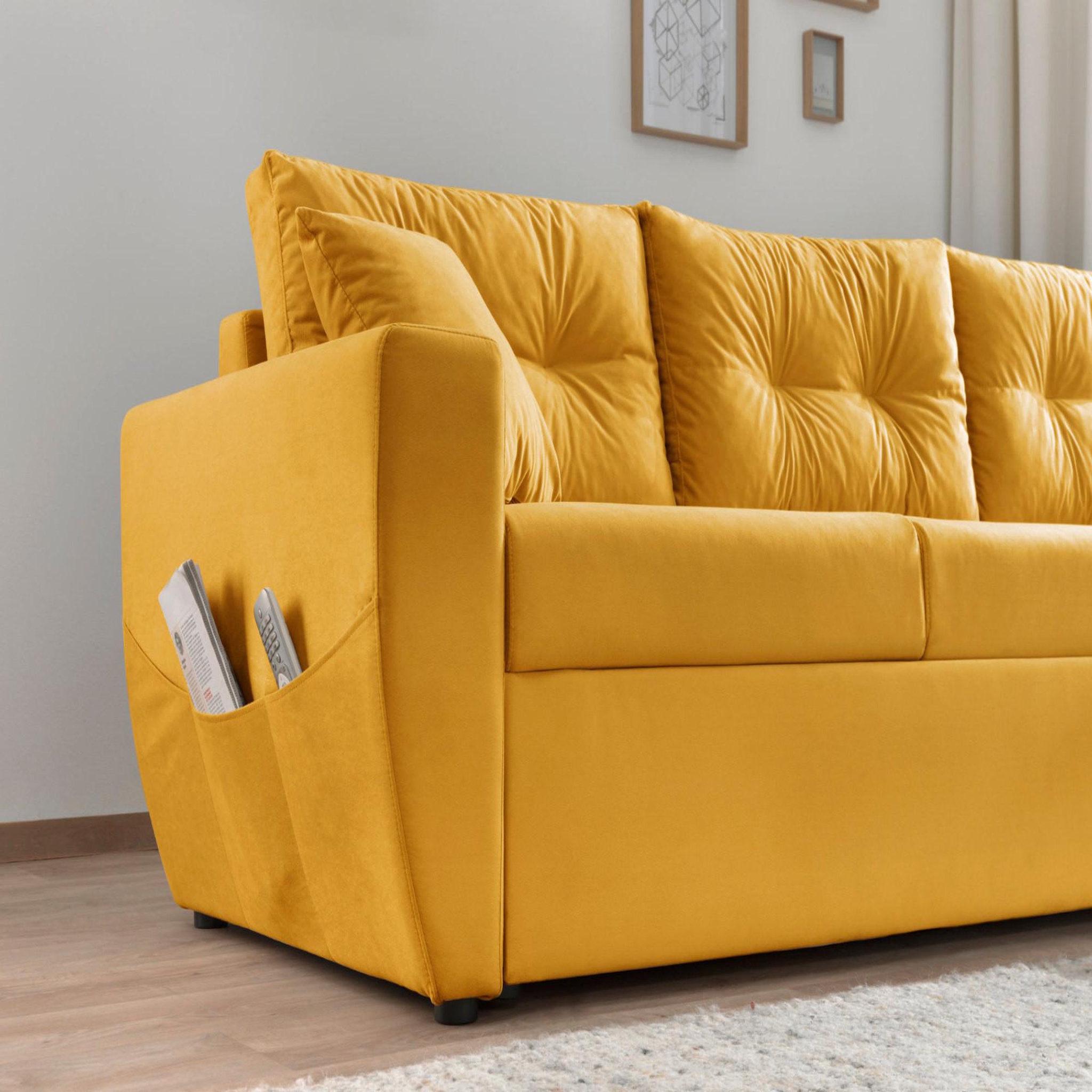 Voir la diapositive 5 : BEST MOBILIER Astoria - canapé d'angle réversible - convertible avec coffre - style contemporain- 4 places