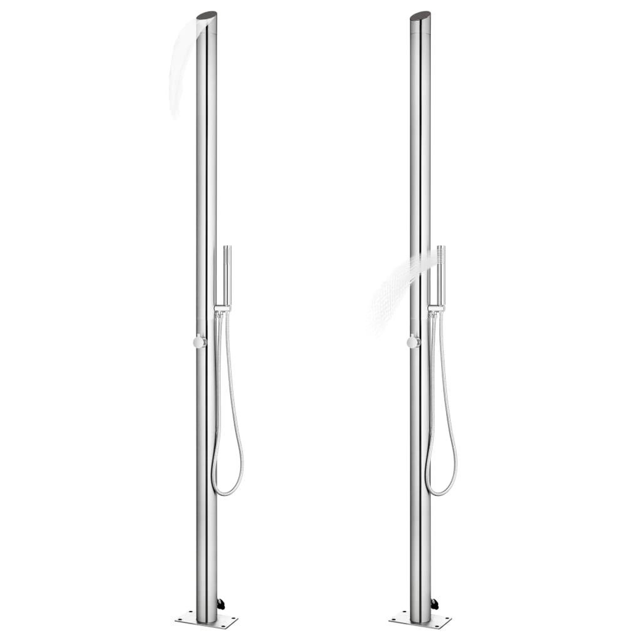 Voir la diapositive 2 : VIDAXL Douche de jardin avec base gris 225 cm Acier inoxydable