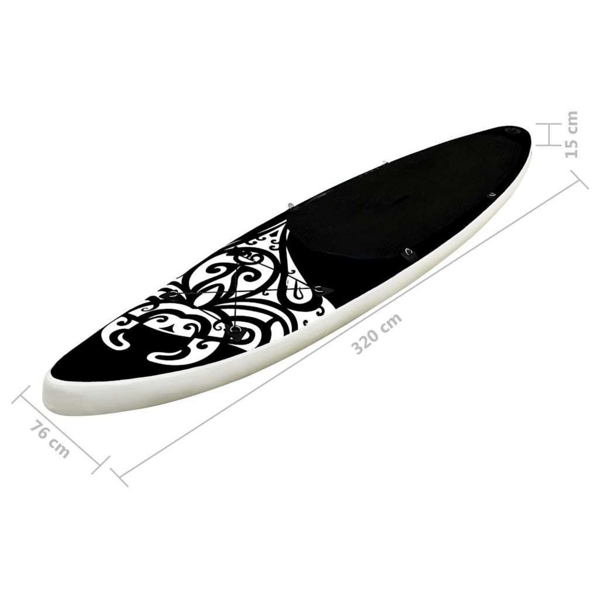 VIDAXL Ensemble de planche SUP gonflable 320x76x15 cm Noir