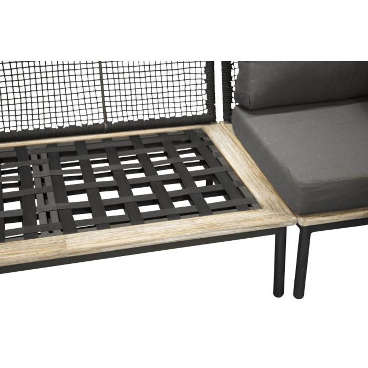 Paris Prix Salon d'Angle de Jardin en Bois  Andorra  127cm Noir