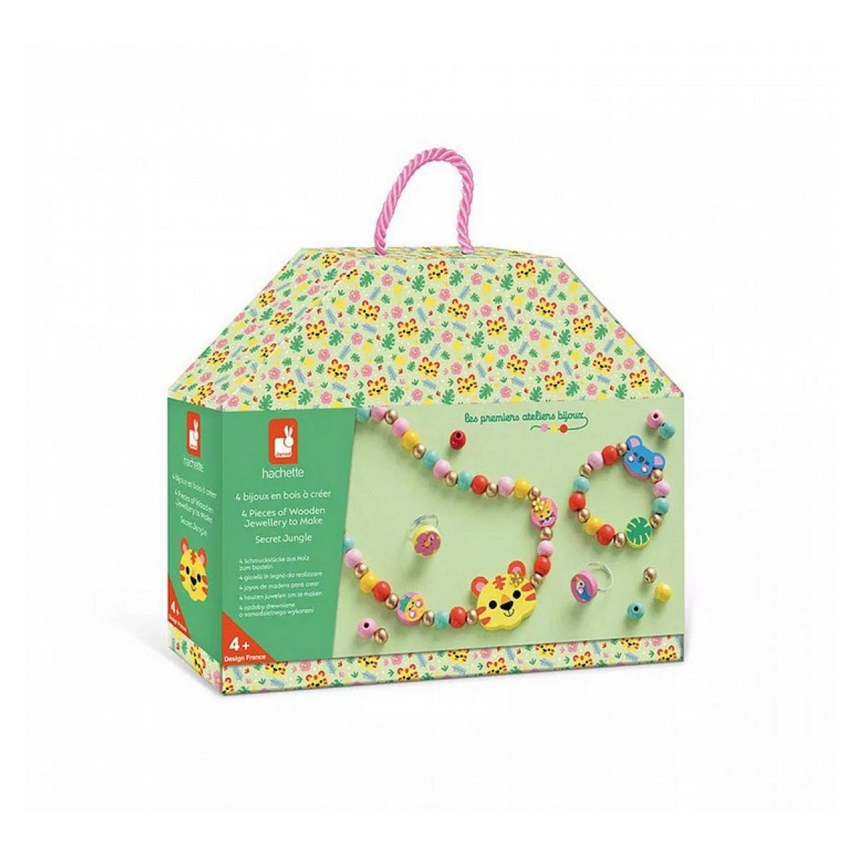 Juratoys-Janod 4 bijoux en bois a creer - Secret Jungle
