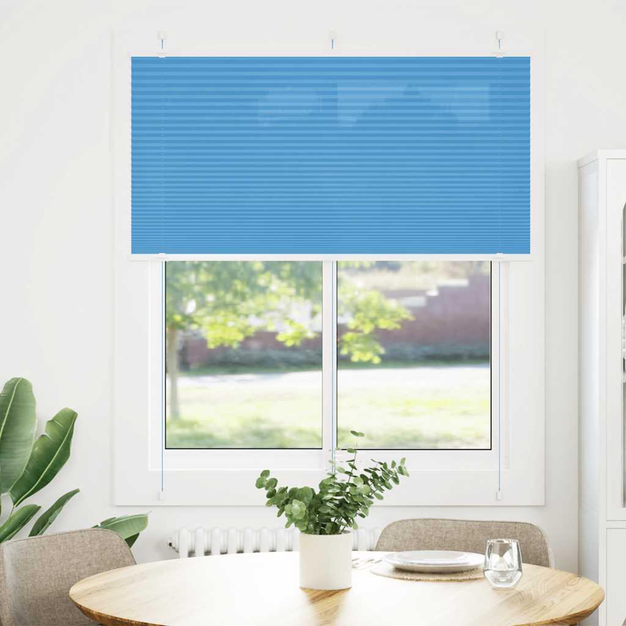 Voir la diapositive 2 : VIDAXL Store plisse bleu 115x100 cm largeur du tissu 114,4cm polyester