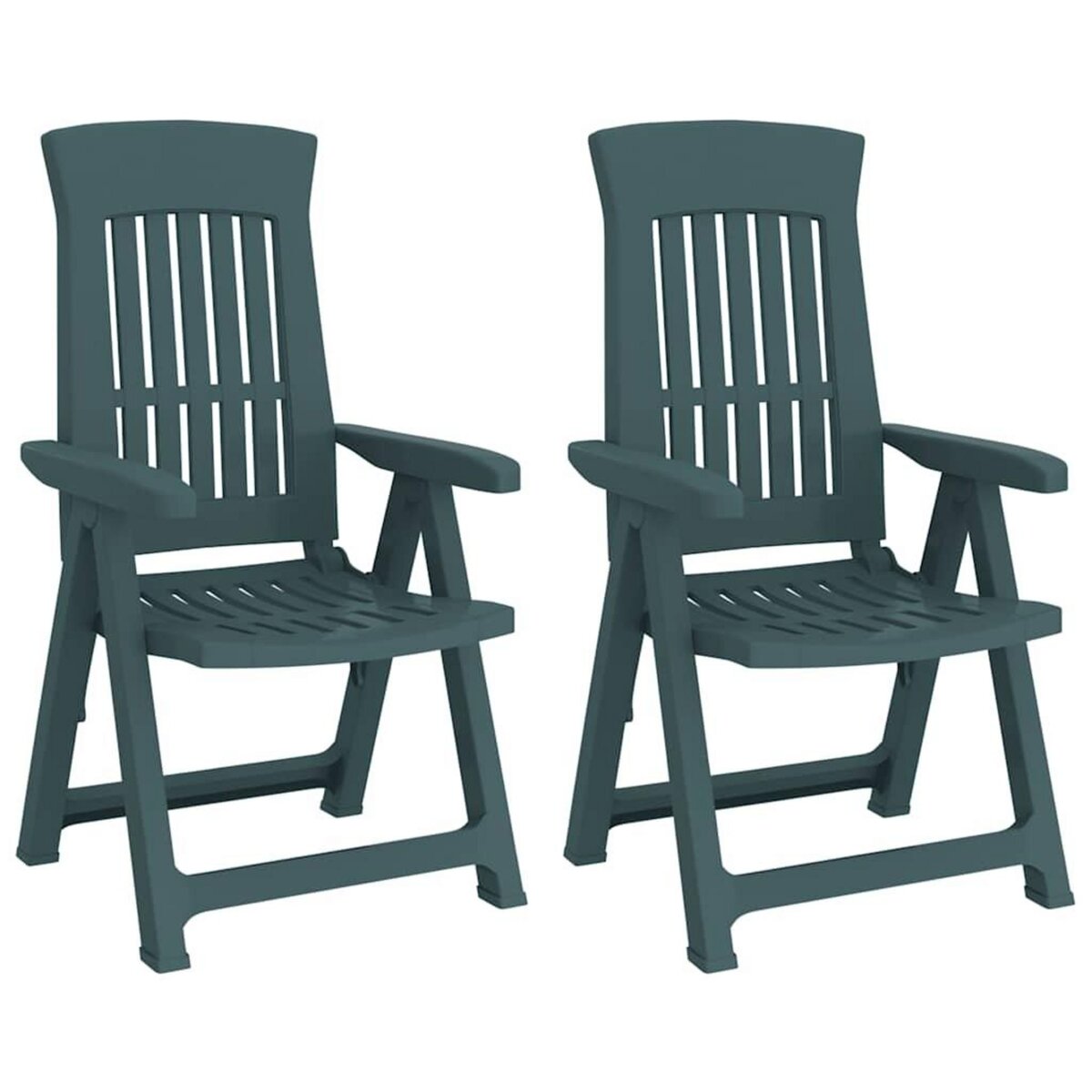 VIDAXL Chaises inclinables de jardin lot de 2 vert PP
