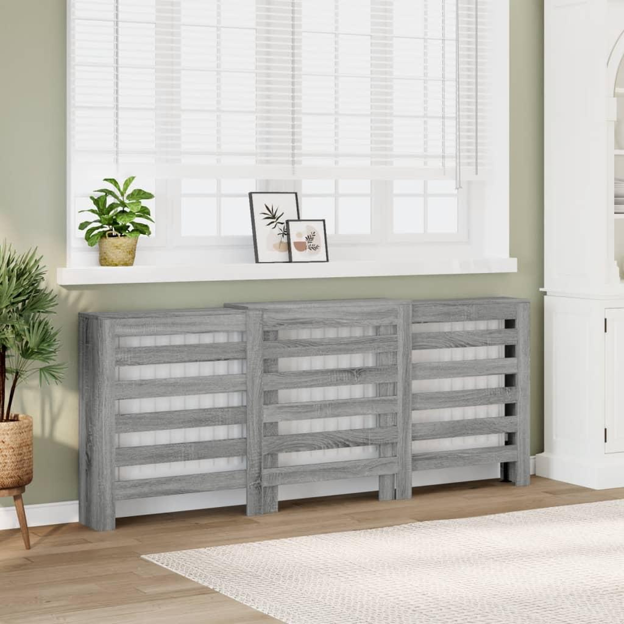 VIDAXL Cache-radiateur sonoma gris 205x21,5x83,5 cm bois d'ingenierie