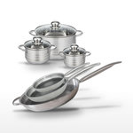 ELO Lot 3 Poêles Elo Relief Solution 24/28/32 cm & 3 Faitouts Elo Brillant 12/14/20 cm