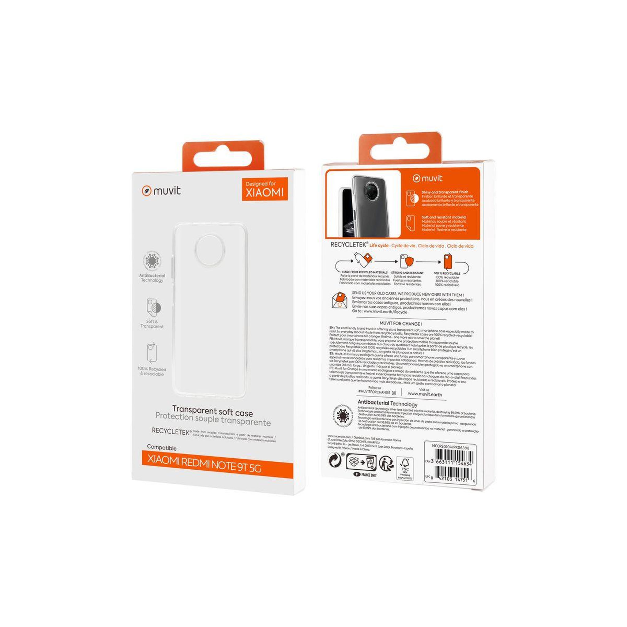 Voir la diapositive 2 : Muvit Coque xiaomi redmi note 9t souple transparent