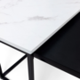 Voir la diapositive 5 : ID MARKET Lot de 2 tables basses gigognes ALASKA carrées 60/70 effet marbre et noir pieds métal