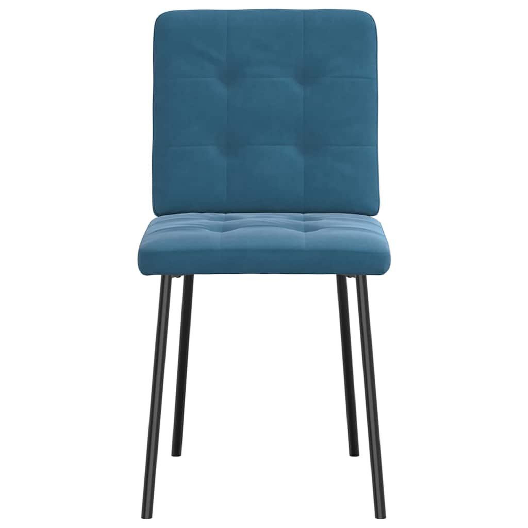Voir la diapositive 4 : VIDAXL Chaises a manger lot de 4 Bleu Velours