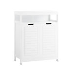 SOBUY SoBuy - Meuble bas de salle de bain à deux portes - Blanc - 70x35x90cm - Minimaliste - BZR121-W