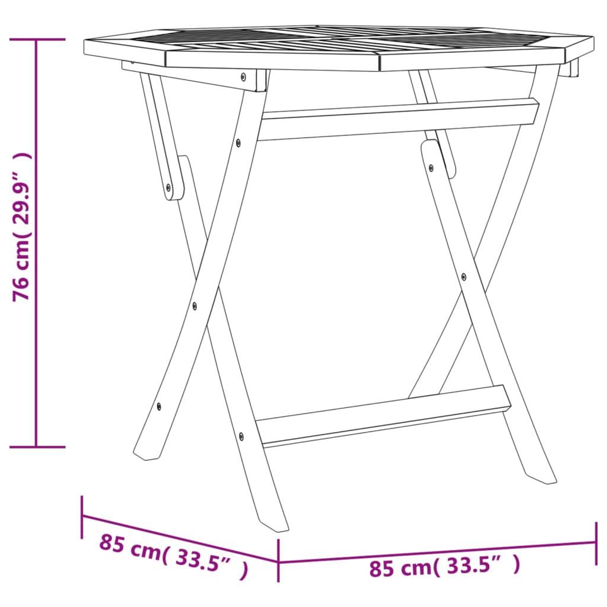 Voir la diapositive 6 : VIDAXL Table pliable de jardin 85x85x76 cm Bois de teck solide