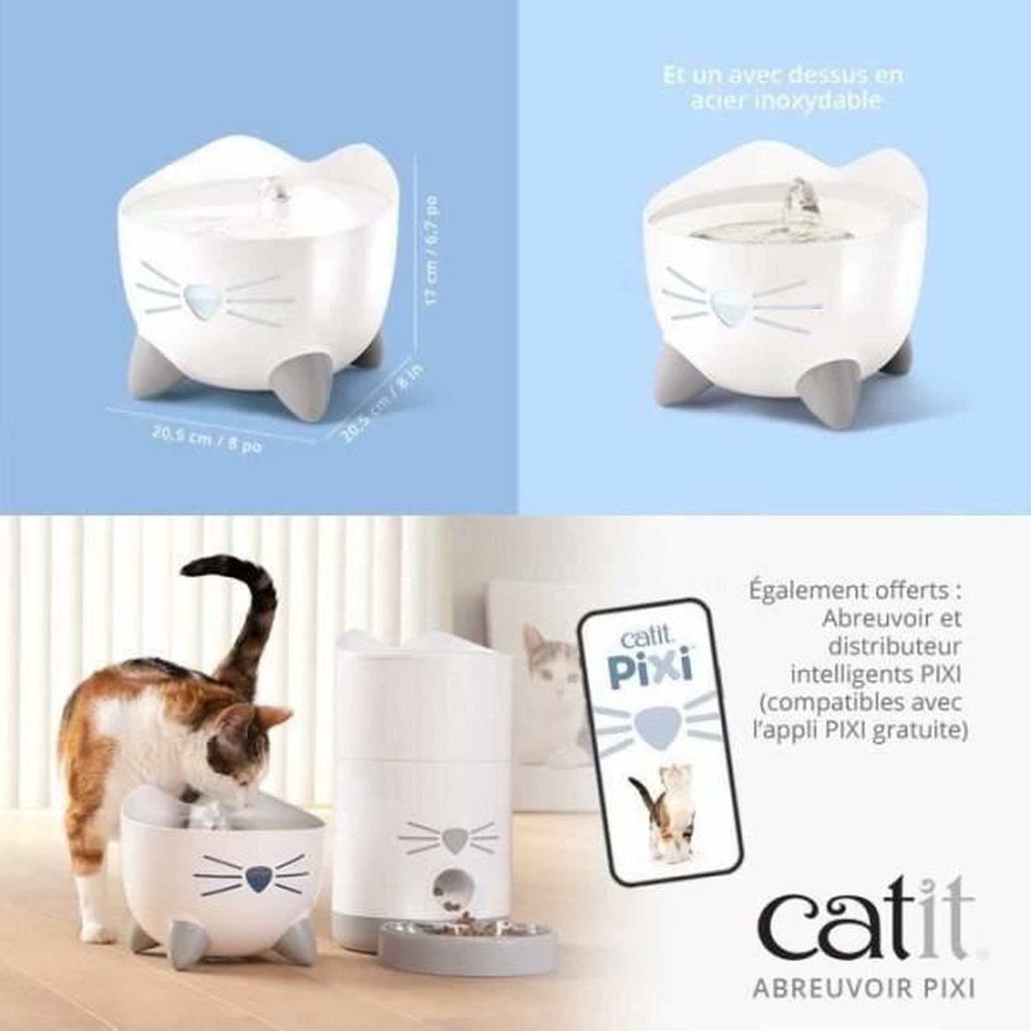 Voir la diapositive 6 : MARKET24 CAT IT Fontaine a eau automatique pour chat - 2,5 L - Vert