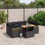 Voir la diapositive 1 : VIDAXL Salon de jardin 7 pcs avec coussins noir resine tressee