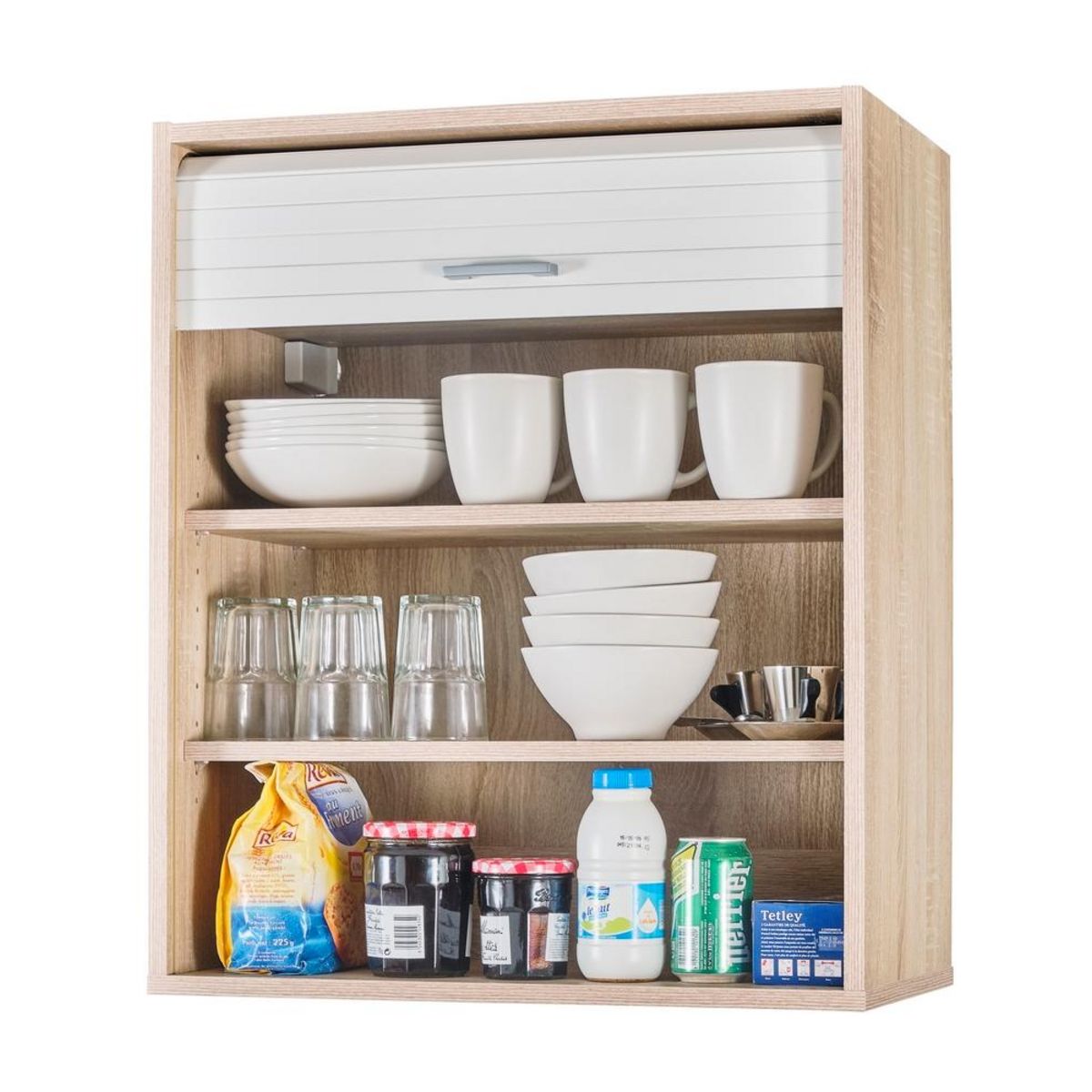 Rangement de cuisine à rideau coloris chêne L60 cm - COOKING