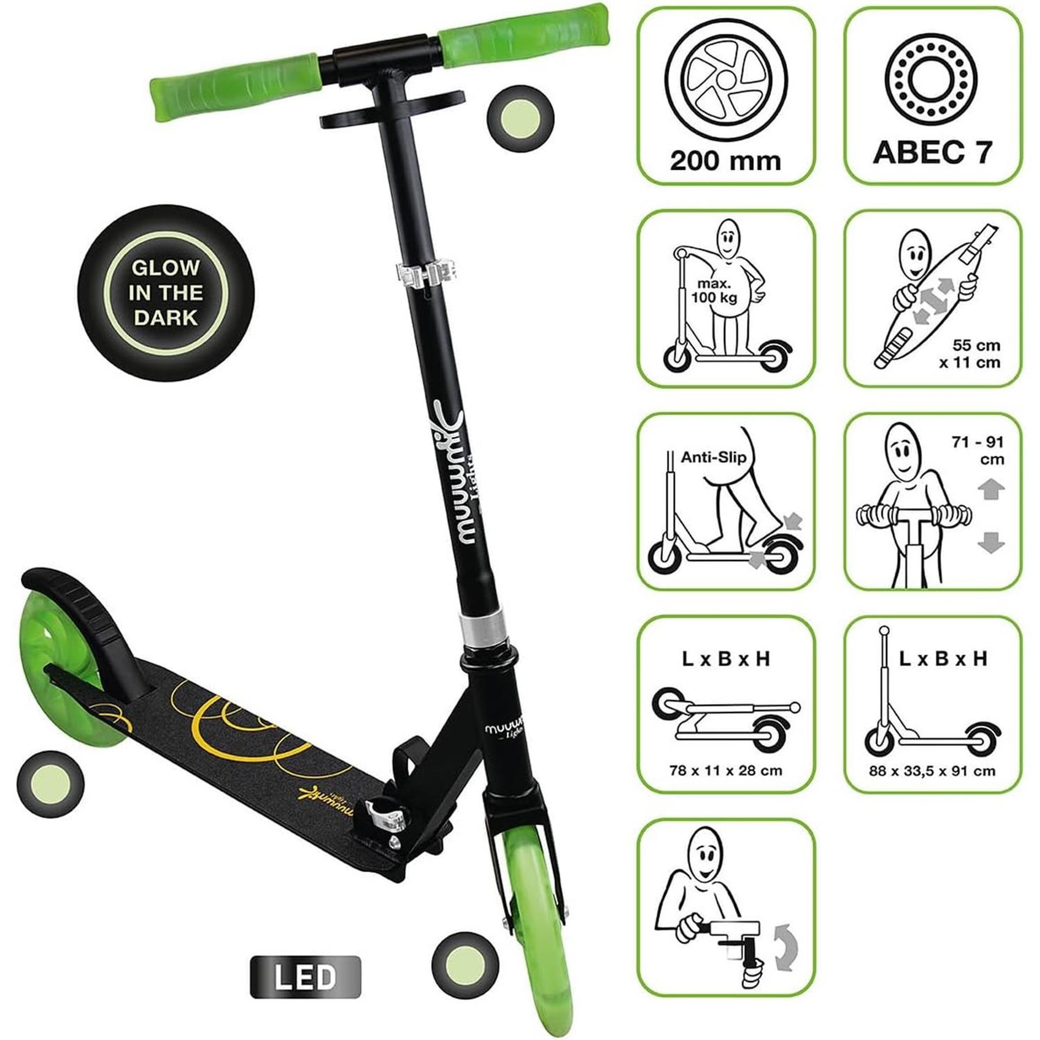 Voir la diapositive 2 : MUUWMI Trottinette en aluminium - 200 mm