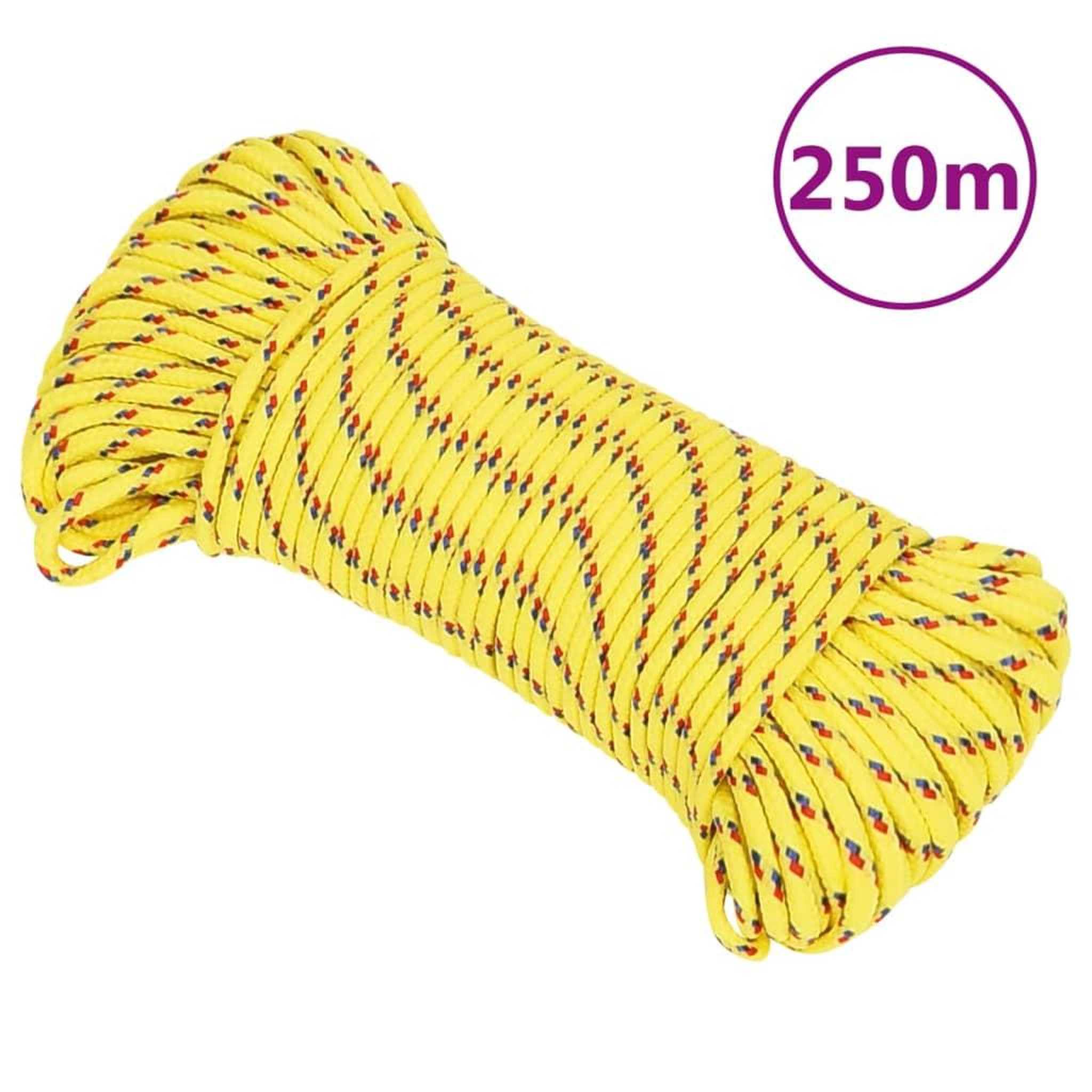 Voir la diapositive 1 : VIDAXL Corde de bateau Jaune 4 mm 250 m Polypropylene