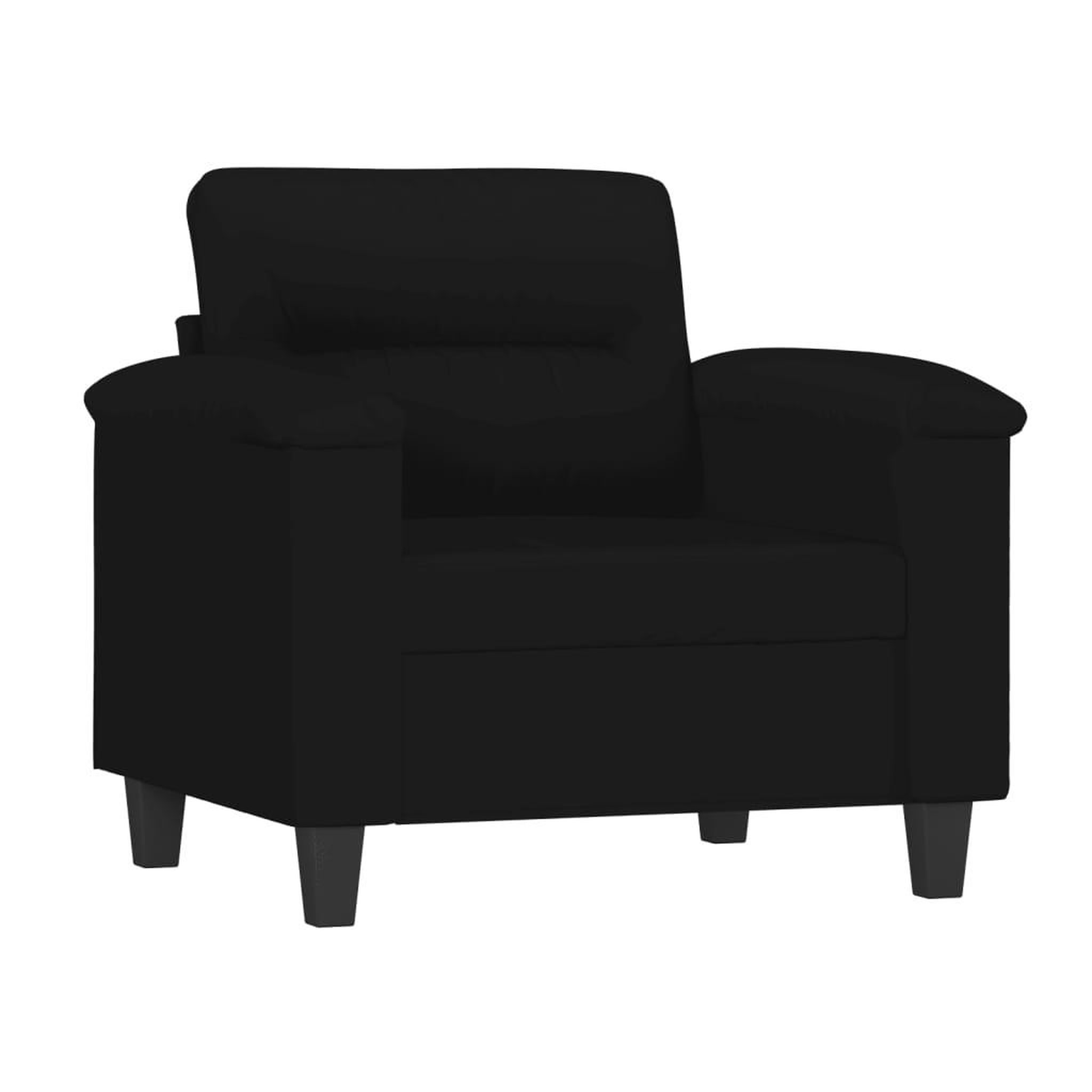 Voir la diapositive 3 : VIDAXL Ensemble de canapes 3 pcs avec coussins Noir Tissu microfibre