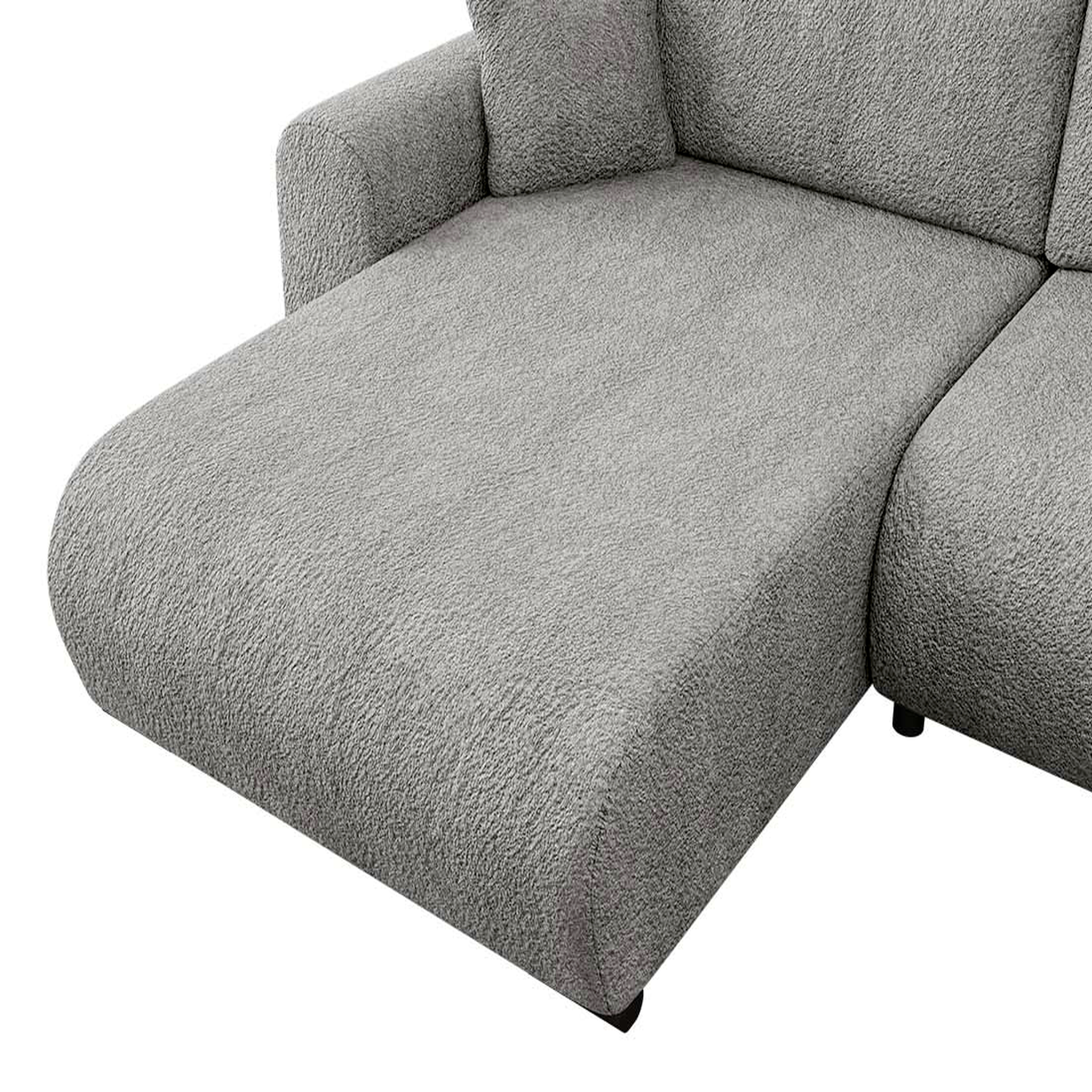 Voir la diapositive 5 : BEST MOBILIER Rosalie - canapé d'angle réversible 4 places convertible avec coffre en tissu bouclette