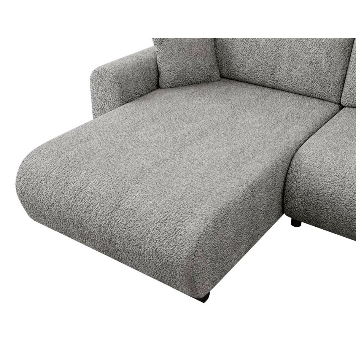 BEST MOBILIER Rosalie - canapé d'angle réversible 4 places convertible avec coffre en tissu bouclette