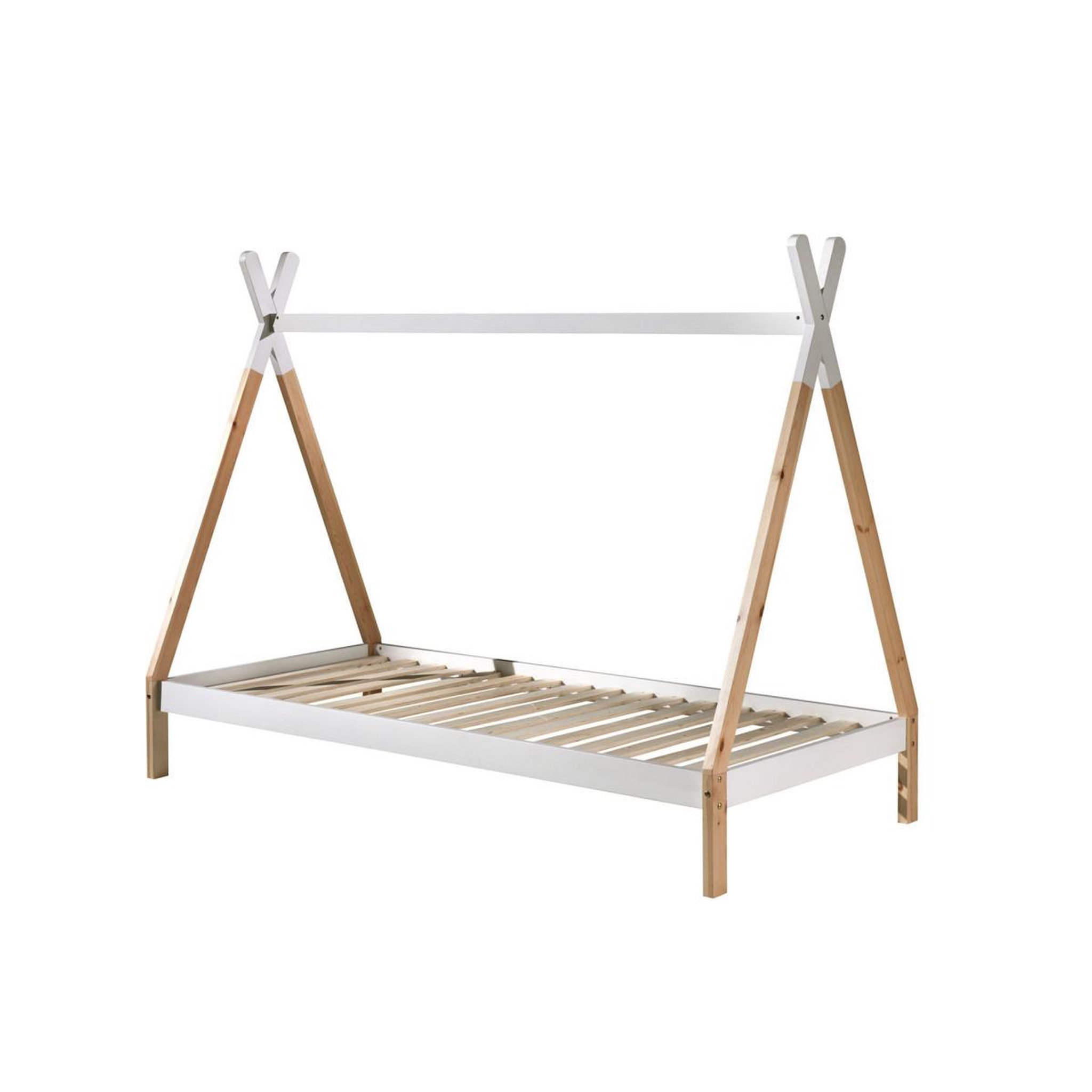 Voir la diapositive 3 : Paris Prix Pack - lit enfant, tiroir & voile  tipi  90x200cm blanc