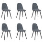 Voir la diapositive 2 : VIDAXL Chaises a manger lot de 6 gris fonce velours
