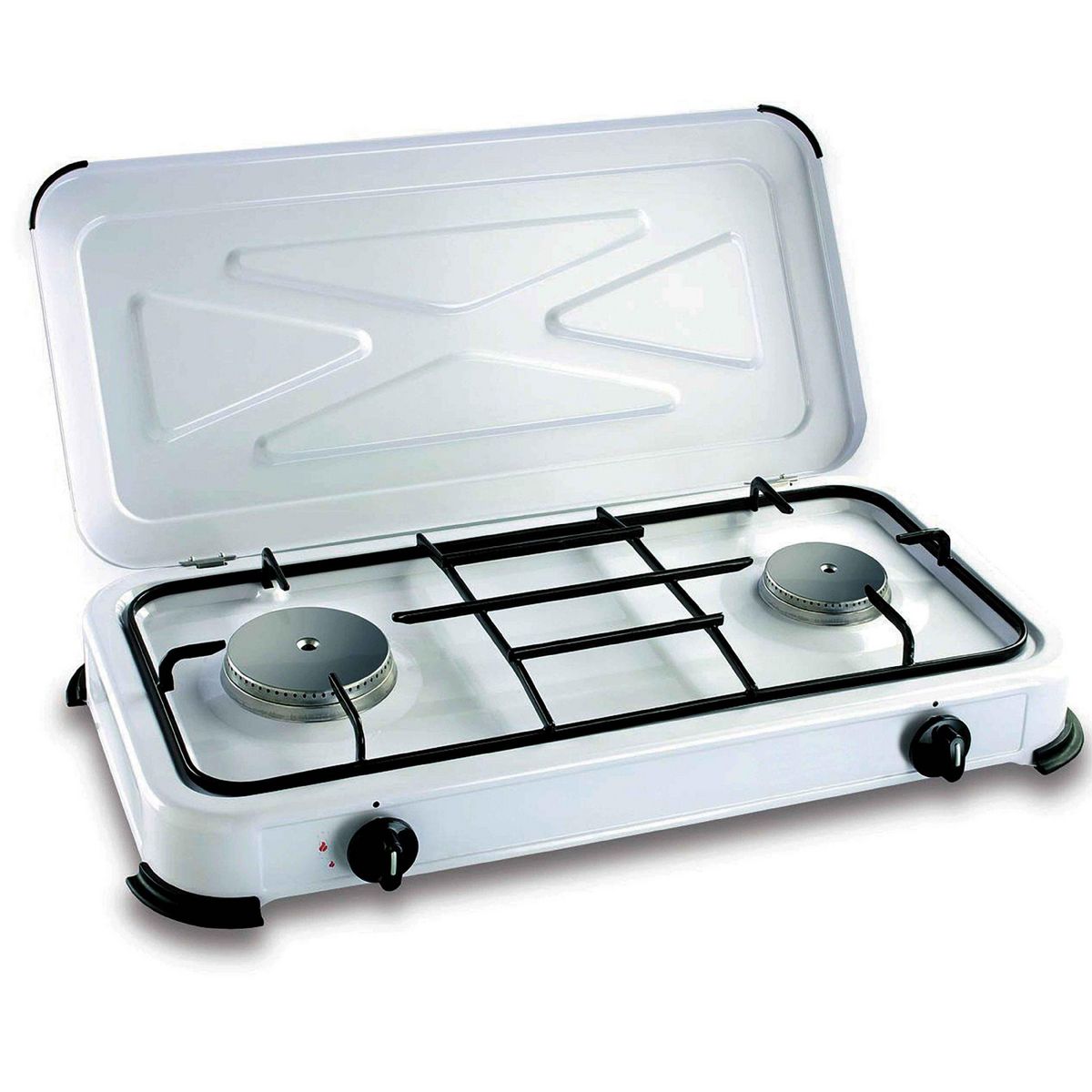 Kemper Réchaud à gaz 2 feux + couvercle blanc - 104981
