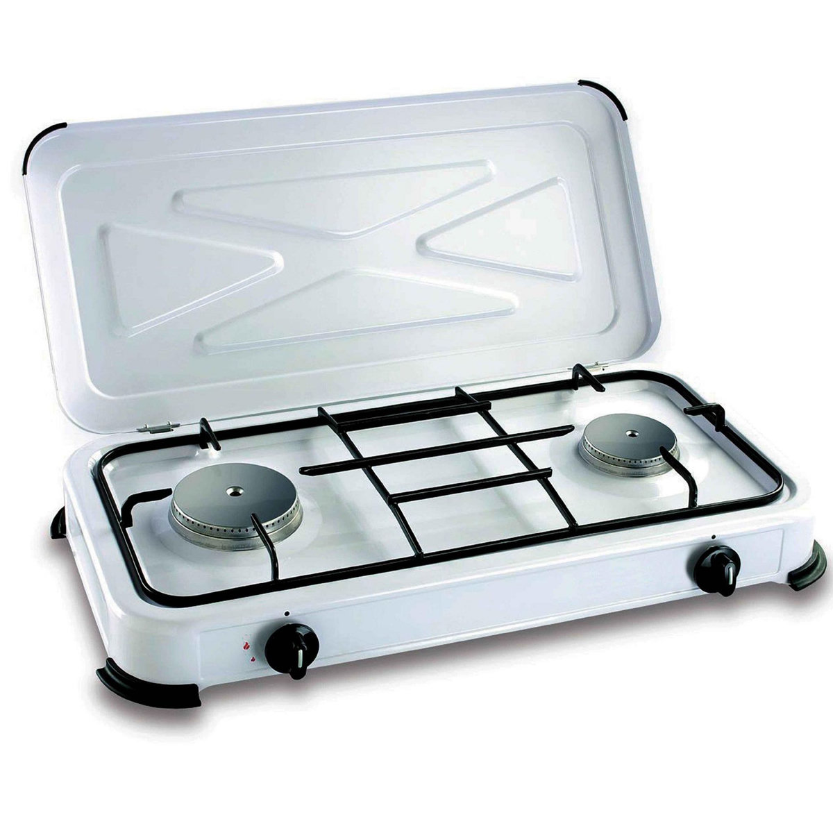 Kemper Réchaud à gaz 2 feux + couvercle blanc - 104981
