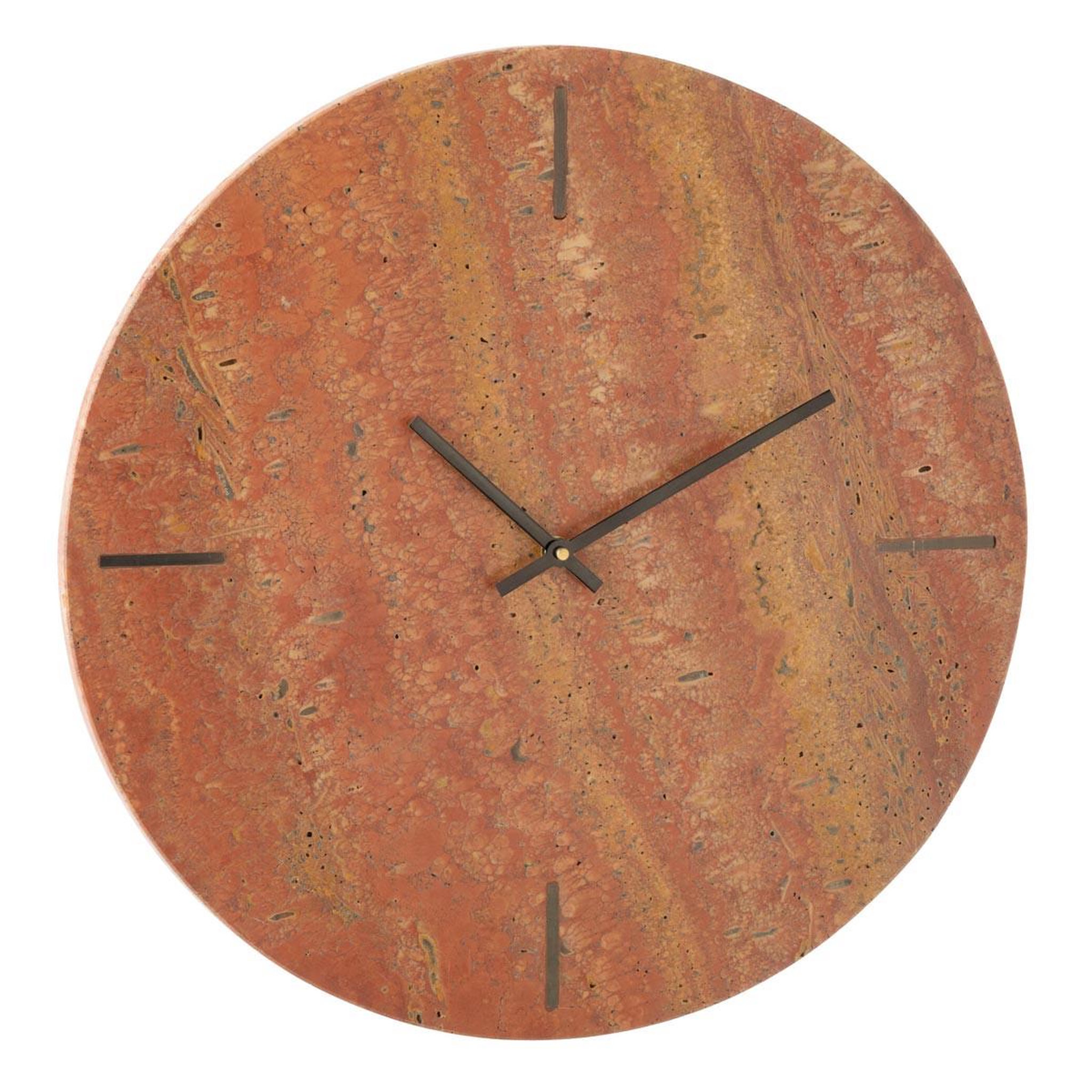 J-LINE Horloge murale en marbre  eula  41cm terracotta