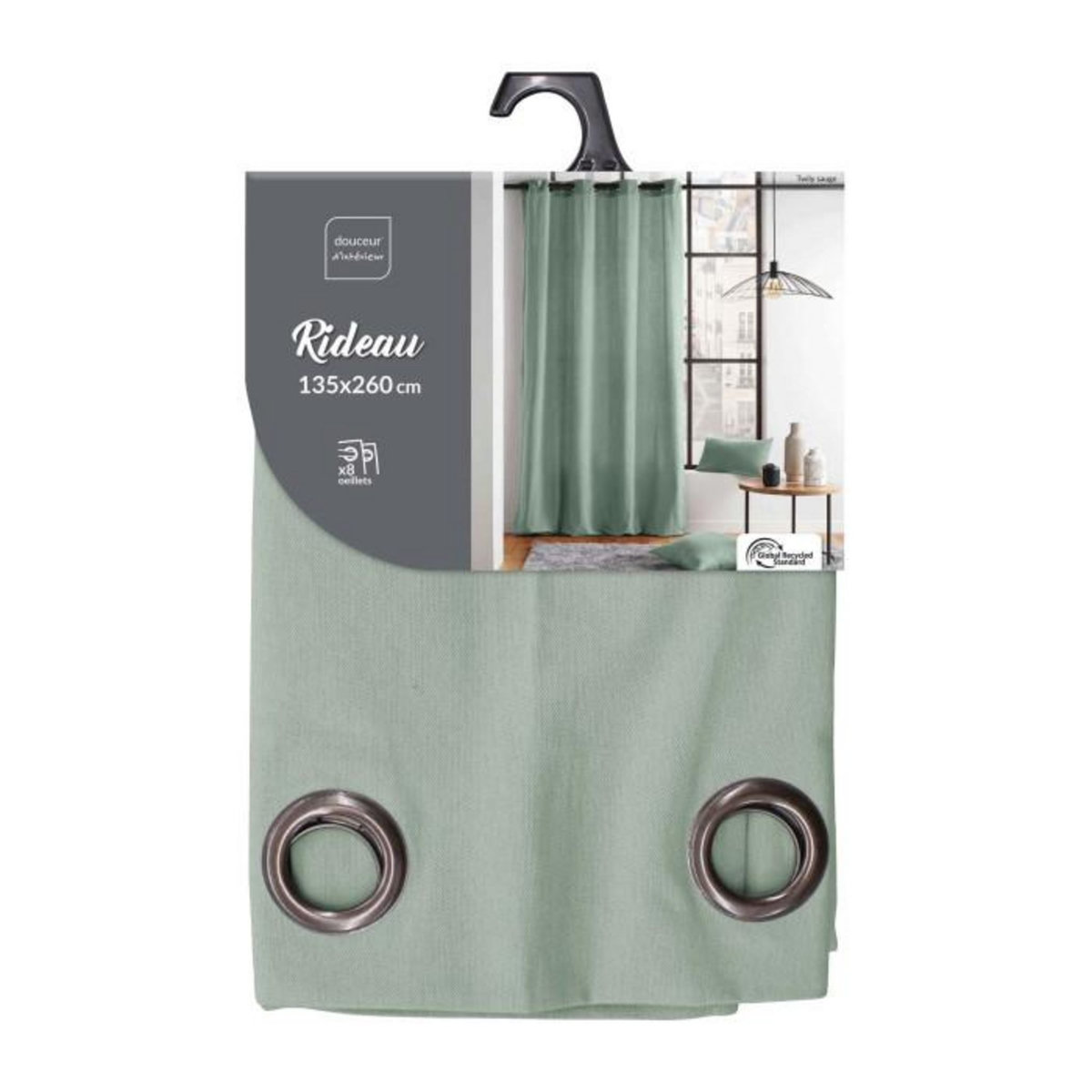 Paris Prix Rideau à Œillets  Twily  135x260cm Sauge