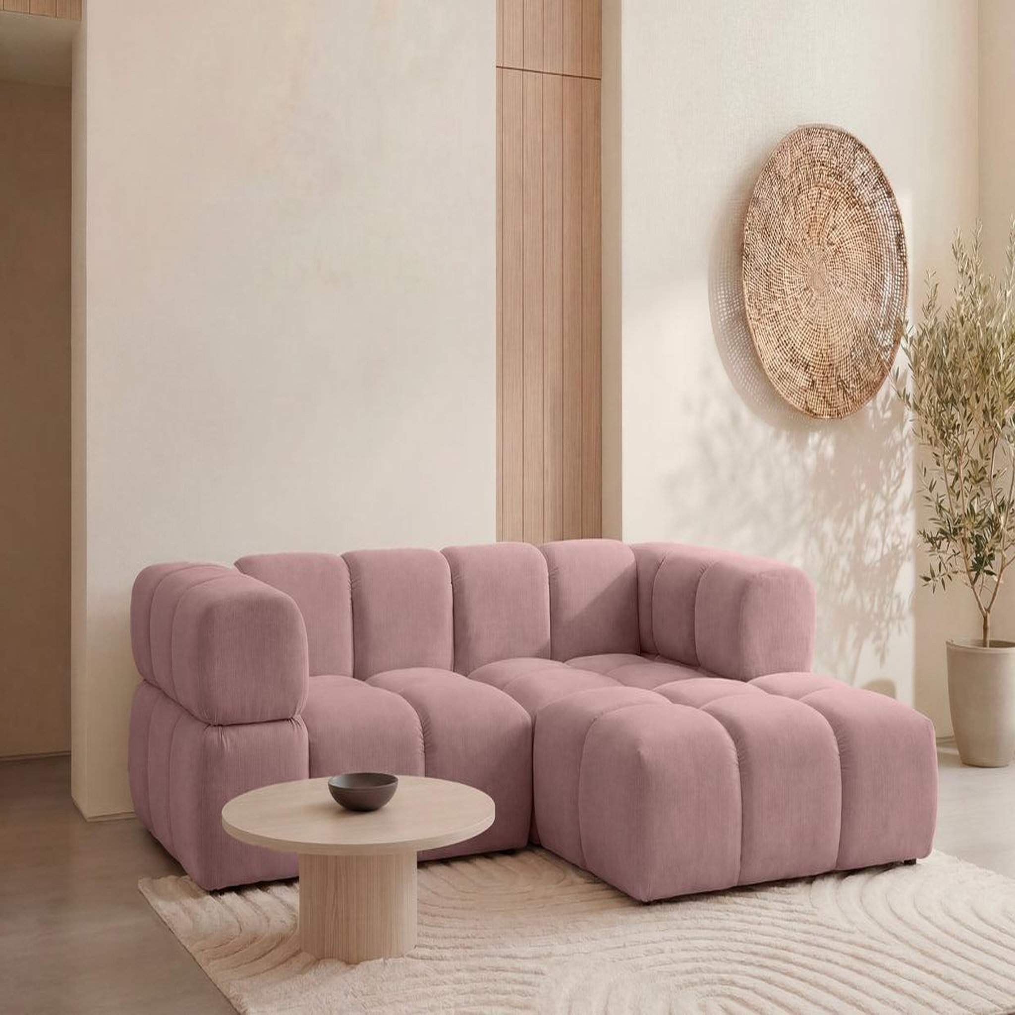 Voir la diapositive 2 : CASANOVA PARIS Gustave - canapé d'angle tissu velours 4 places