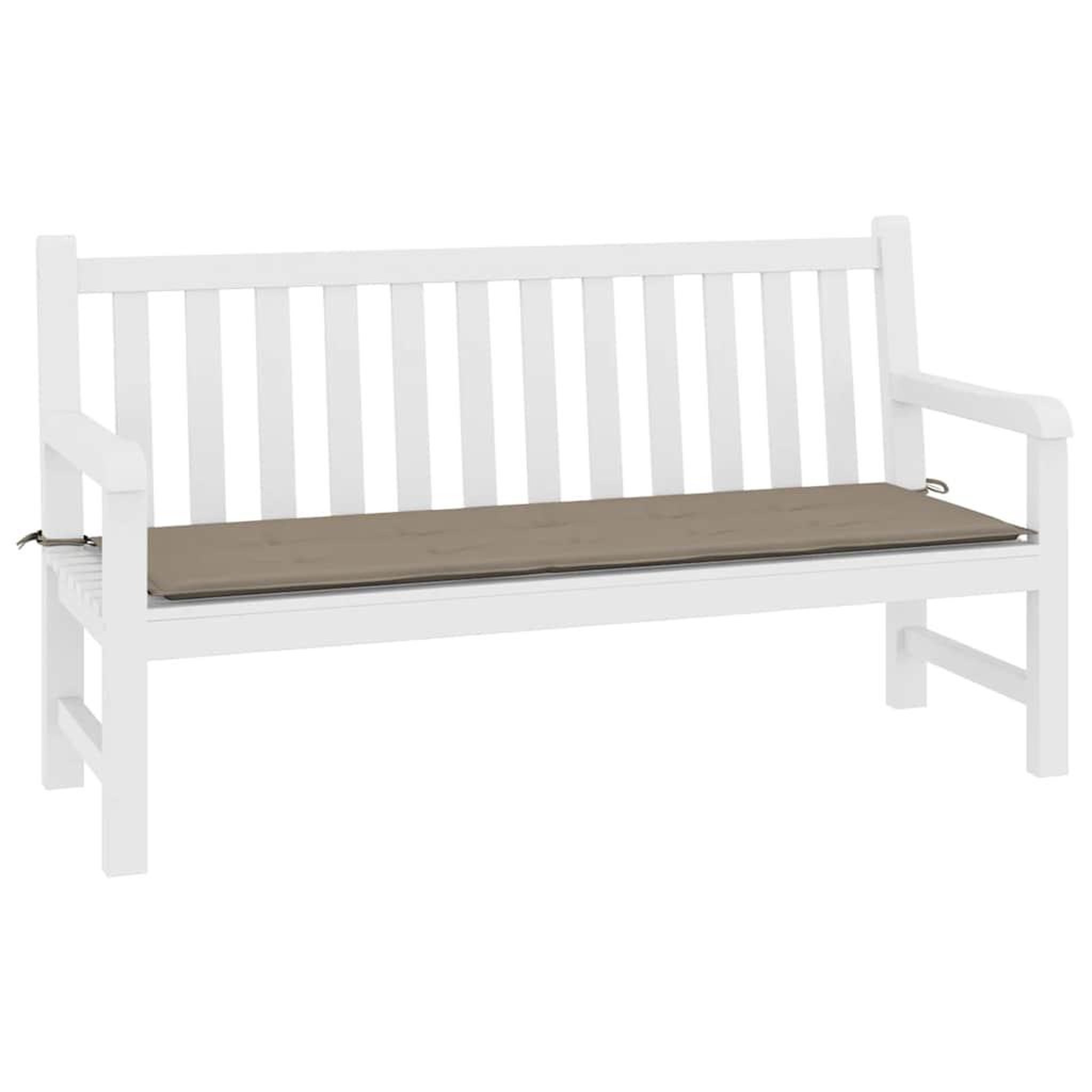 Voir la diapositive 3 : VIDAXL Coussin de banc de jardin taupe 200x50x3 cm tissu oxford