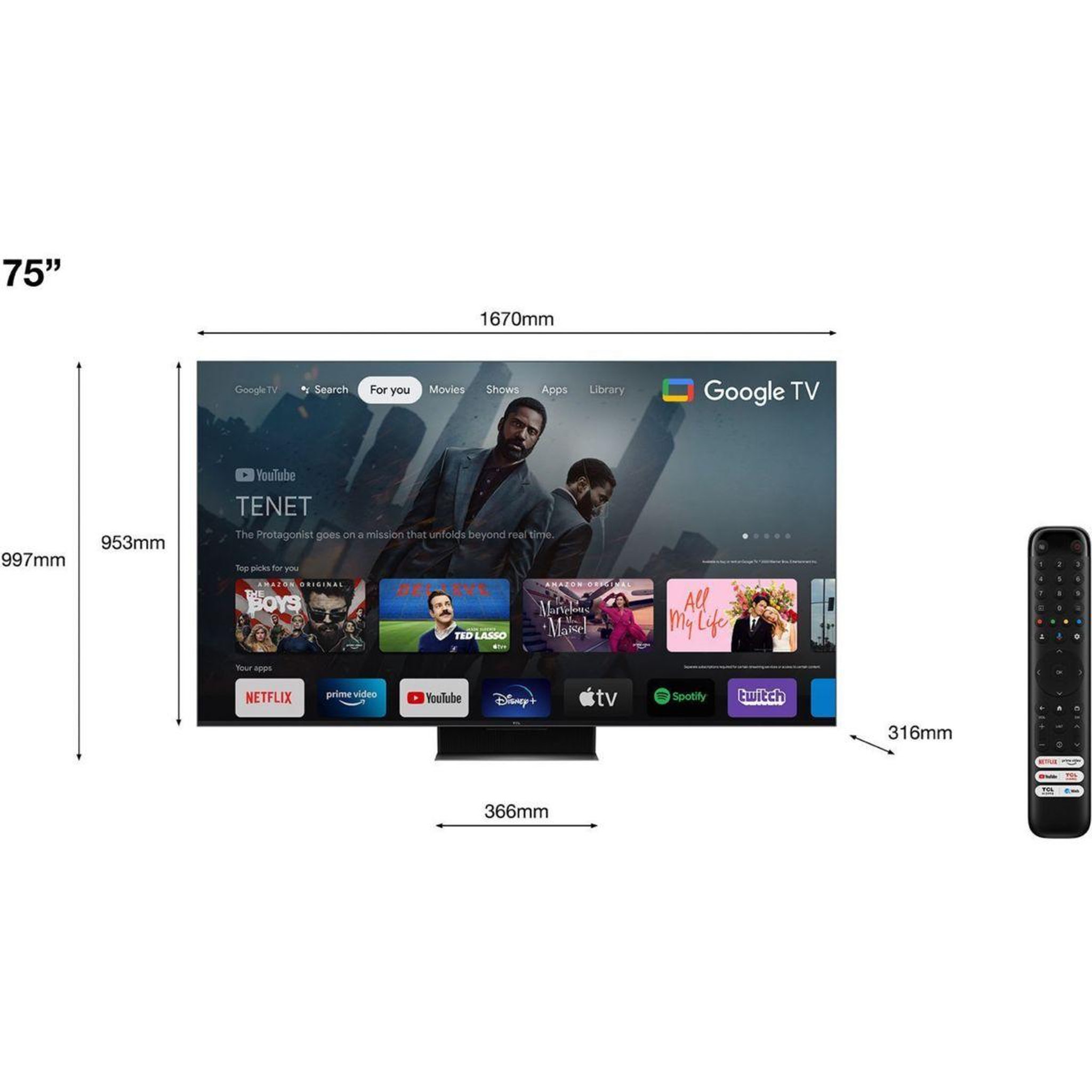 Voir la diapositive 3 : TCL TV QLED Mini LED 75C845