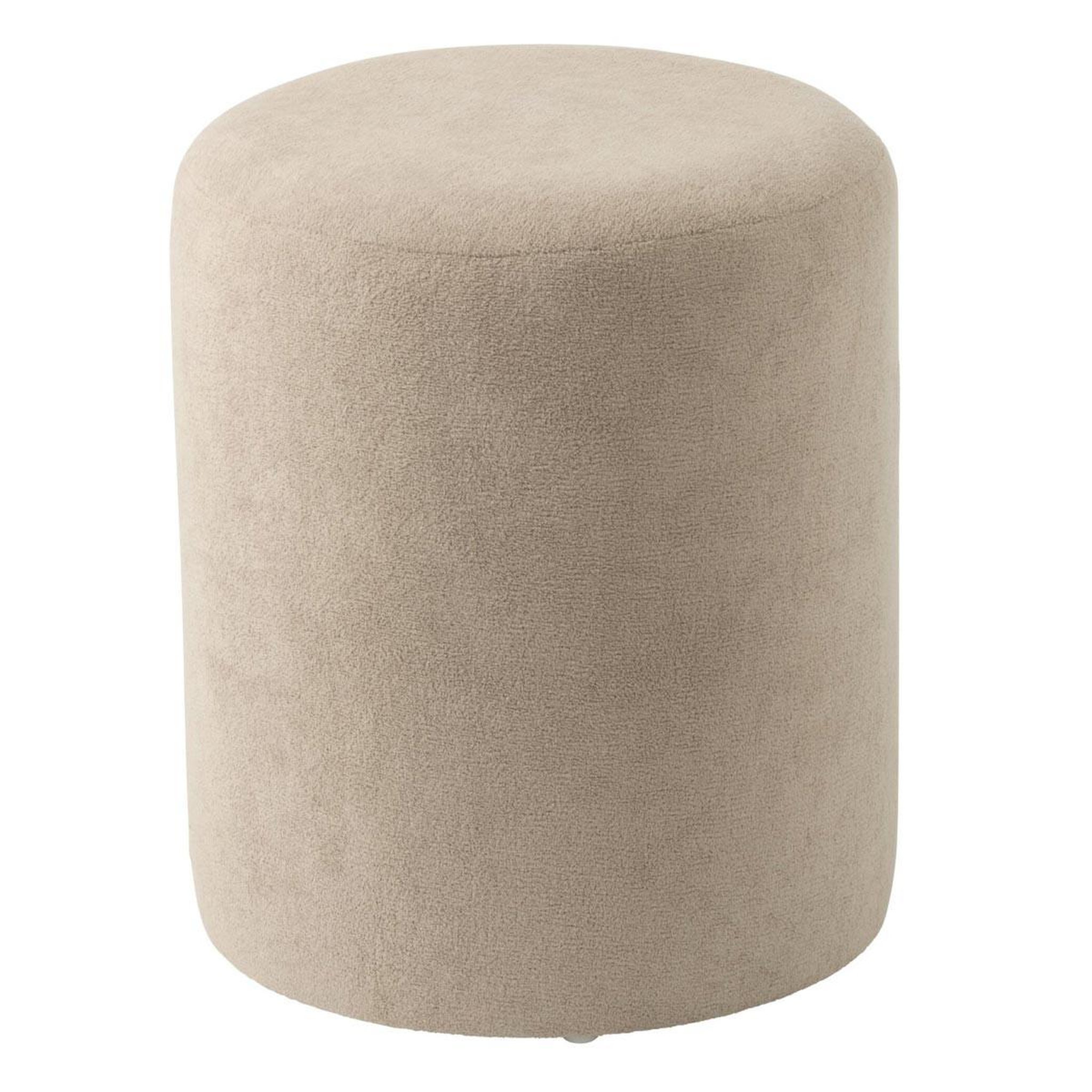 J-LINE Pouf cylindrique  moon  41cm grège