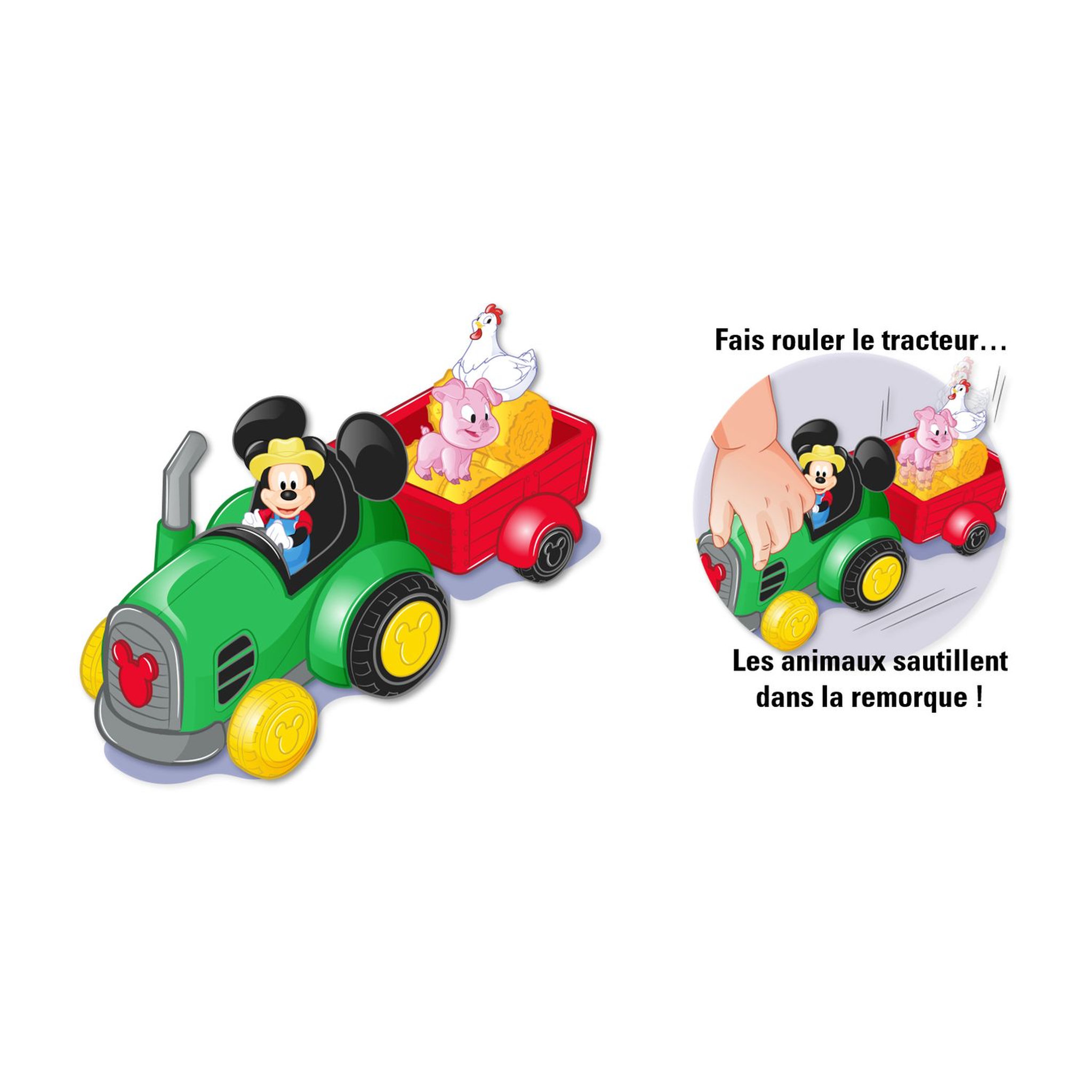 Voir la diapositive 2 : GP TOYS Tracteur avec 1 figurine articulée 7.5 cm - Mickey
