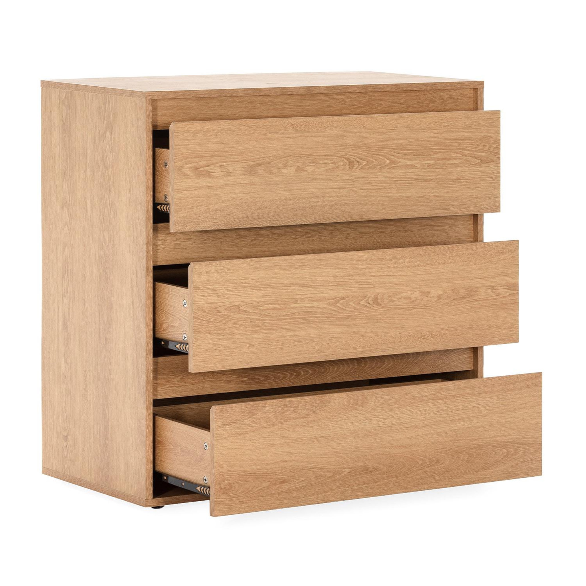 Voir la diapositive 3 : VS VENTA-STOCK Commode Tori 3 tiroirs effet Chêne