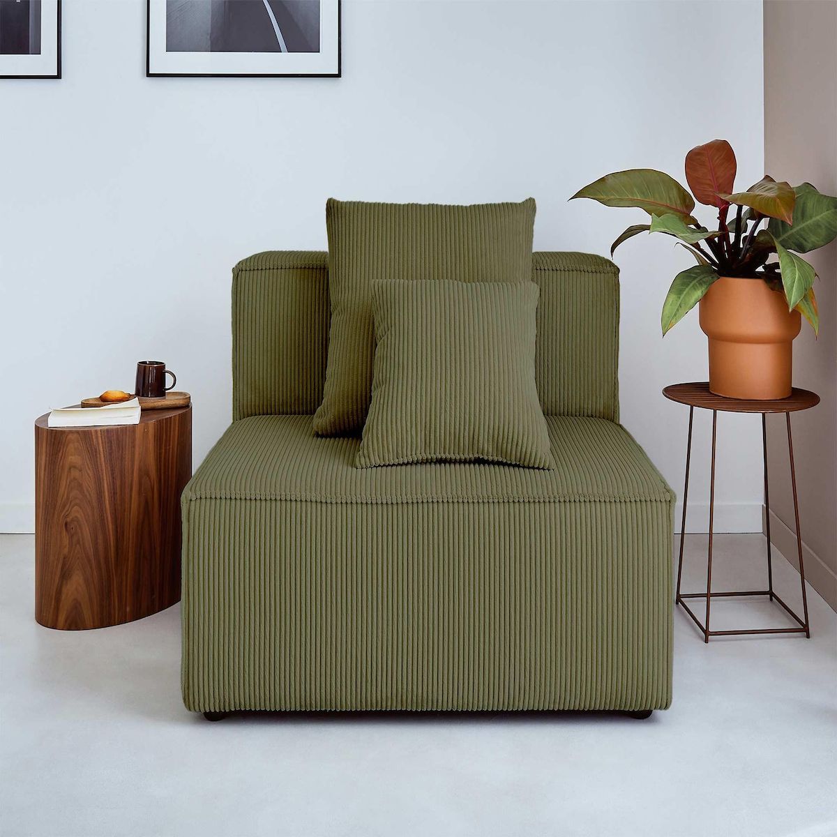 LISA DESIGN Colombine - module d'assise - en velours côtelé