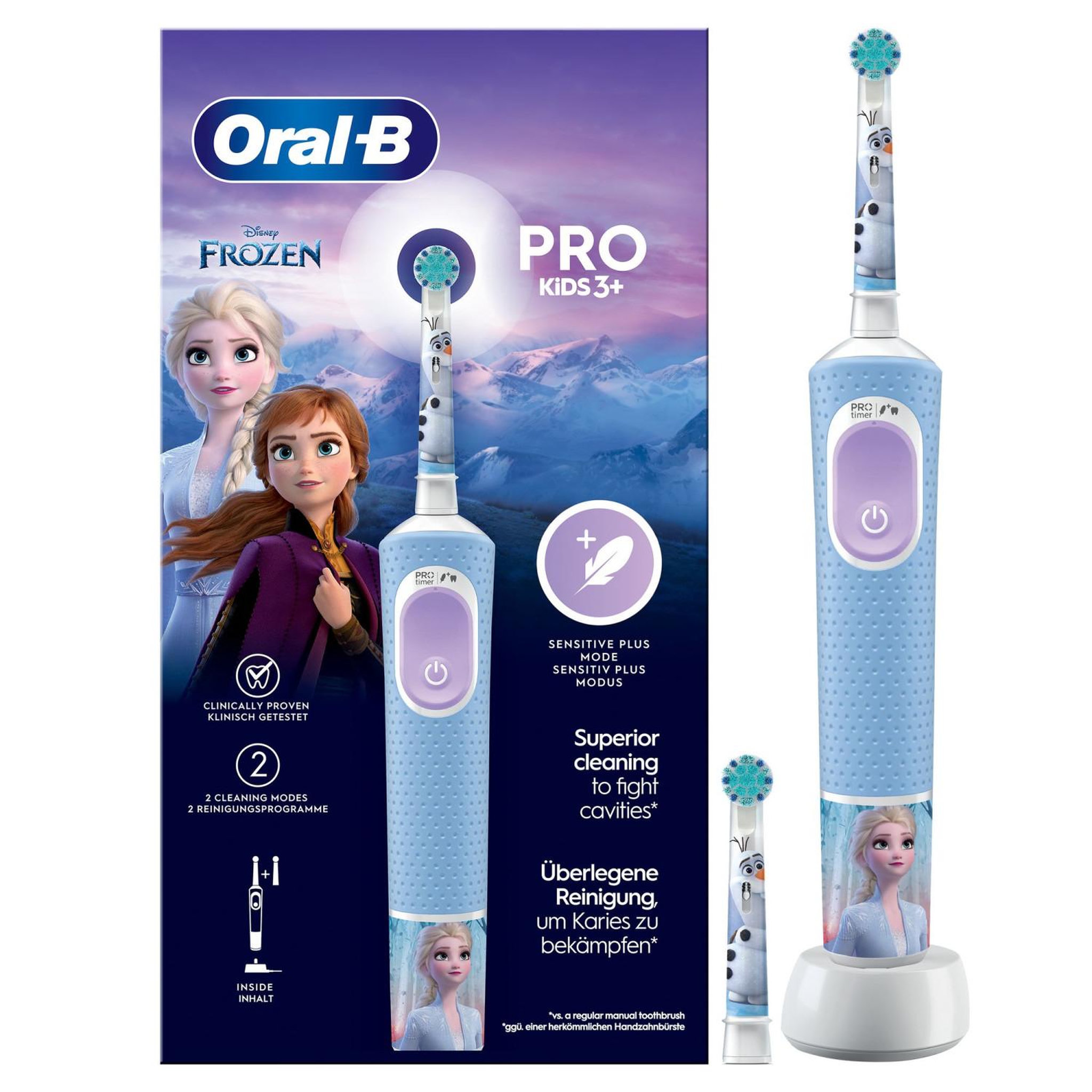 Voir la diapositive 2 : ORAL B Oral-b pro kids enfant brosse à dents rotative oscillante bleu clair