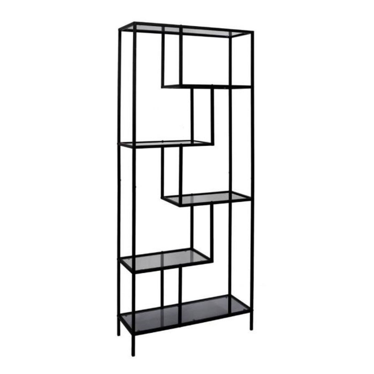 Paris Prix Étagère en Verre Fumé  Edison  180cm Noir