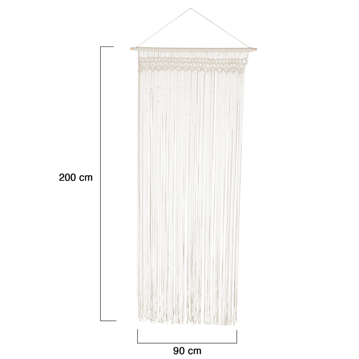 ID MARKET Rideau 90x200 cm bohème macramé