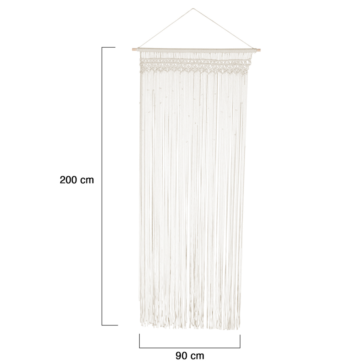 ID MARKET Rideau 90x200 cm bohème macramé